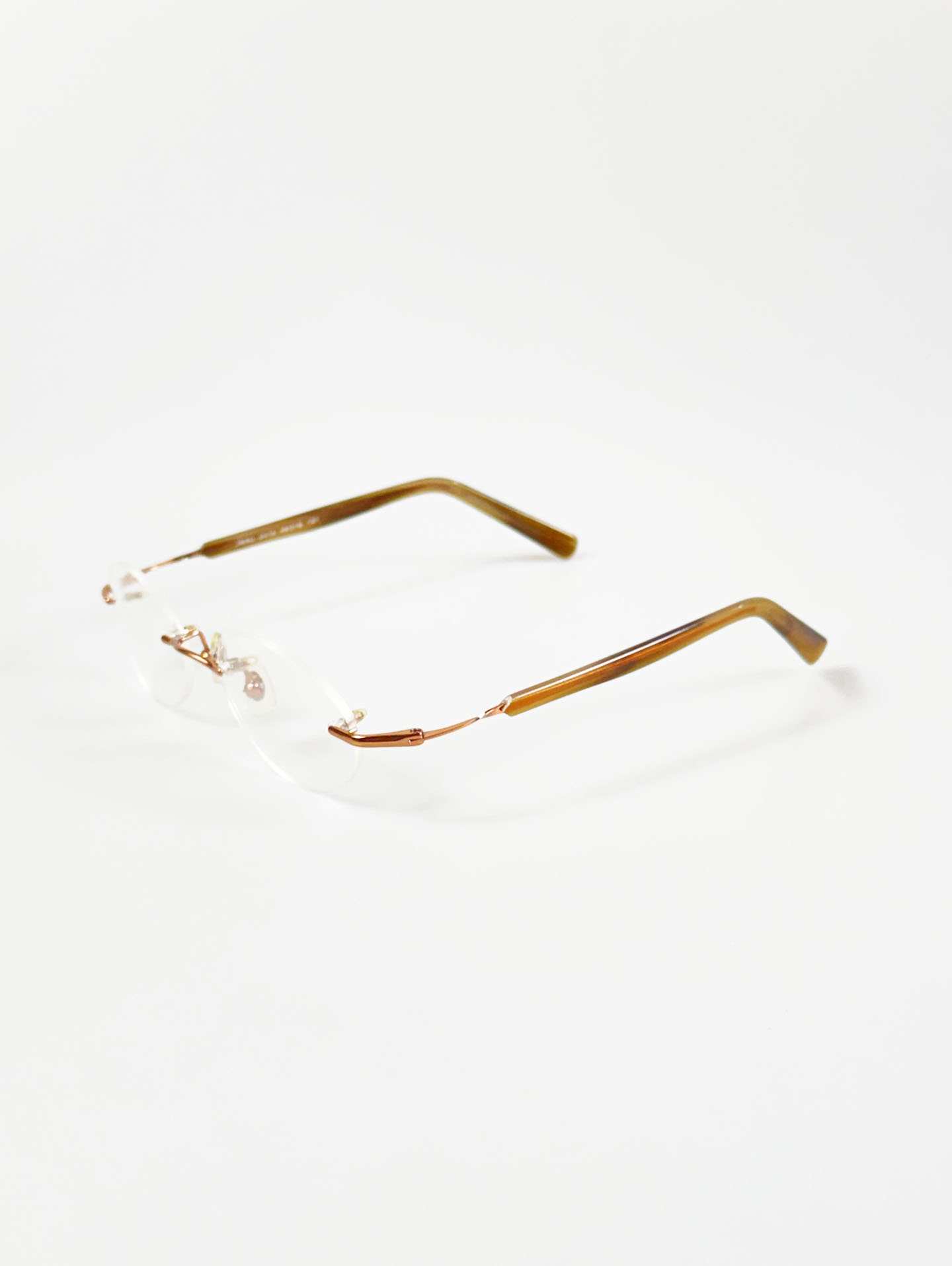 JEEP Rosegold Rimless Oval Metal Glasses
