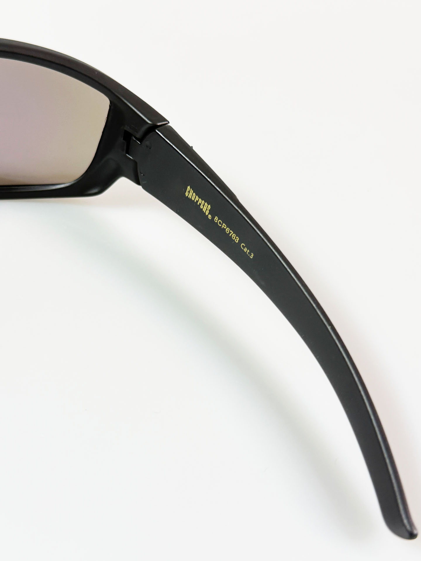 CHOPPERS Wraparound Matte Black Square Frame Sunglasses