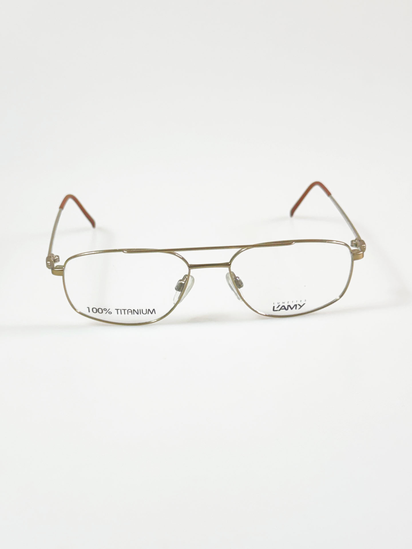 LAMY Golde Tone Titanium Slim Square Boeing Metal Frame Glasses