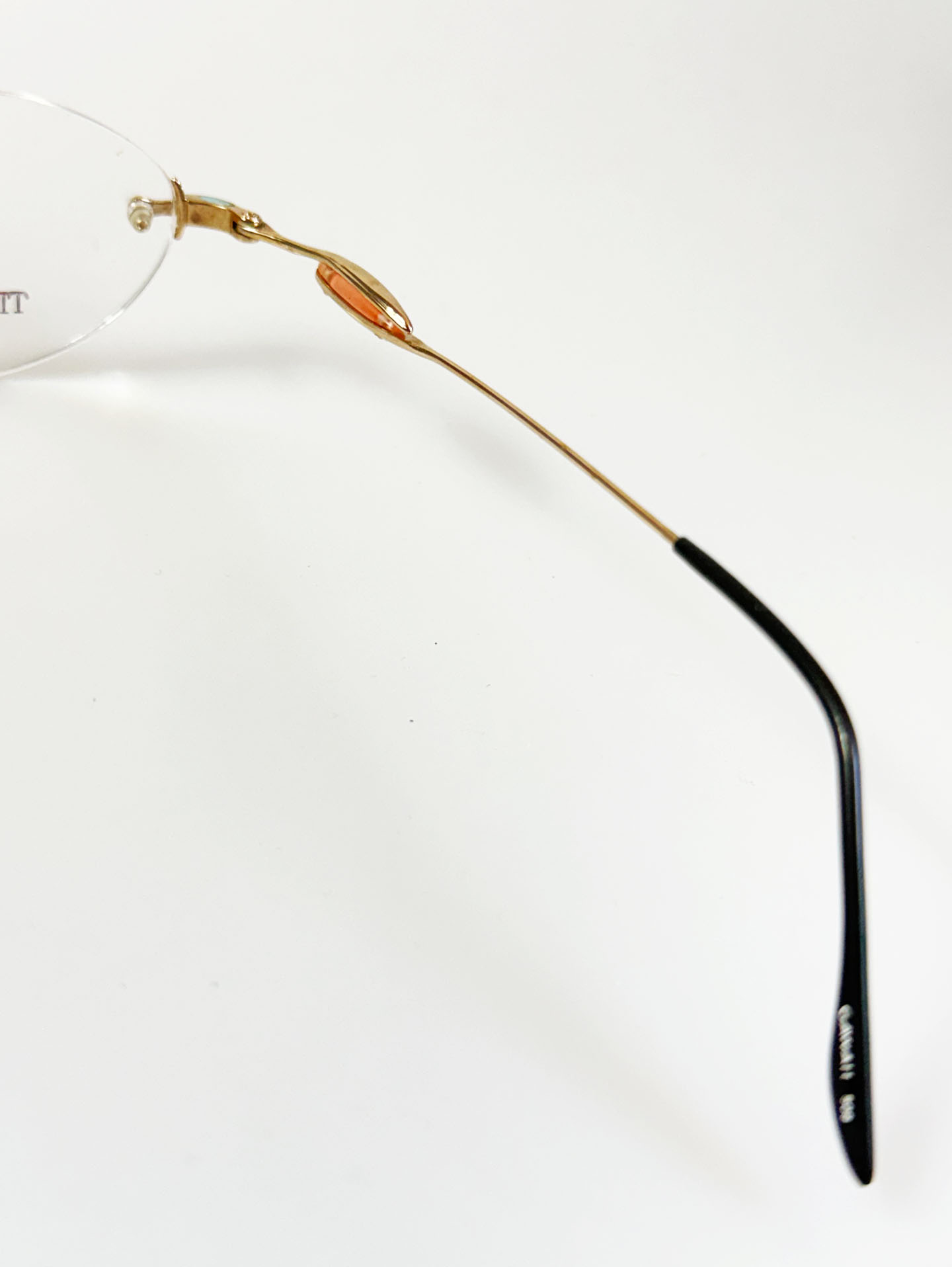 GAWAII Gold Rimless Oval Titanium Frame Glasses