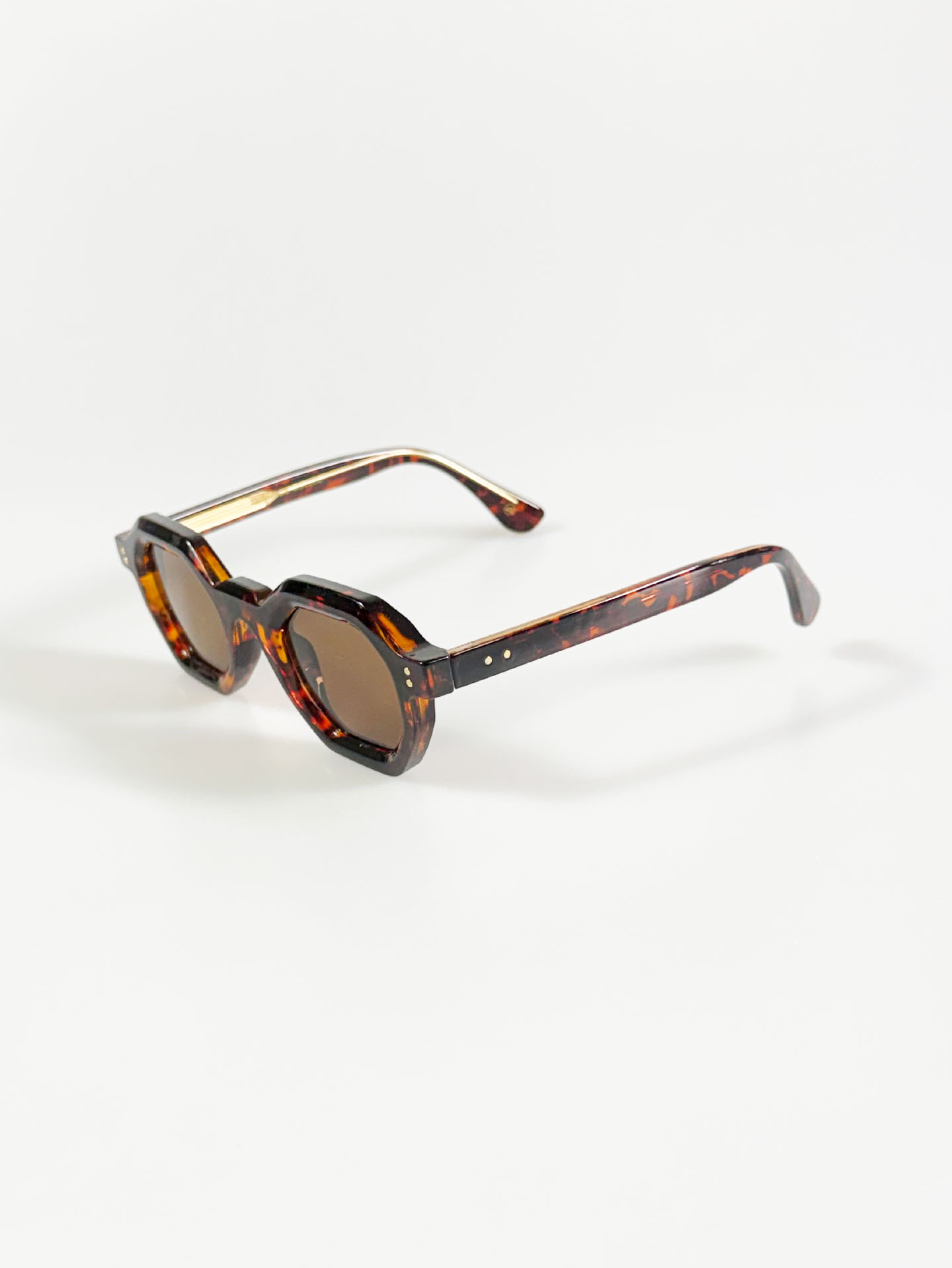 CANAAN Bold Octagon Tortoise Tinted Sunglasses
