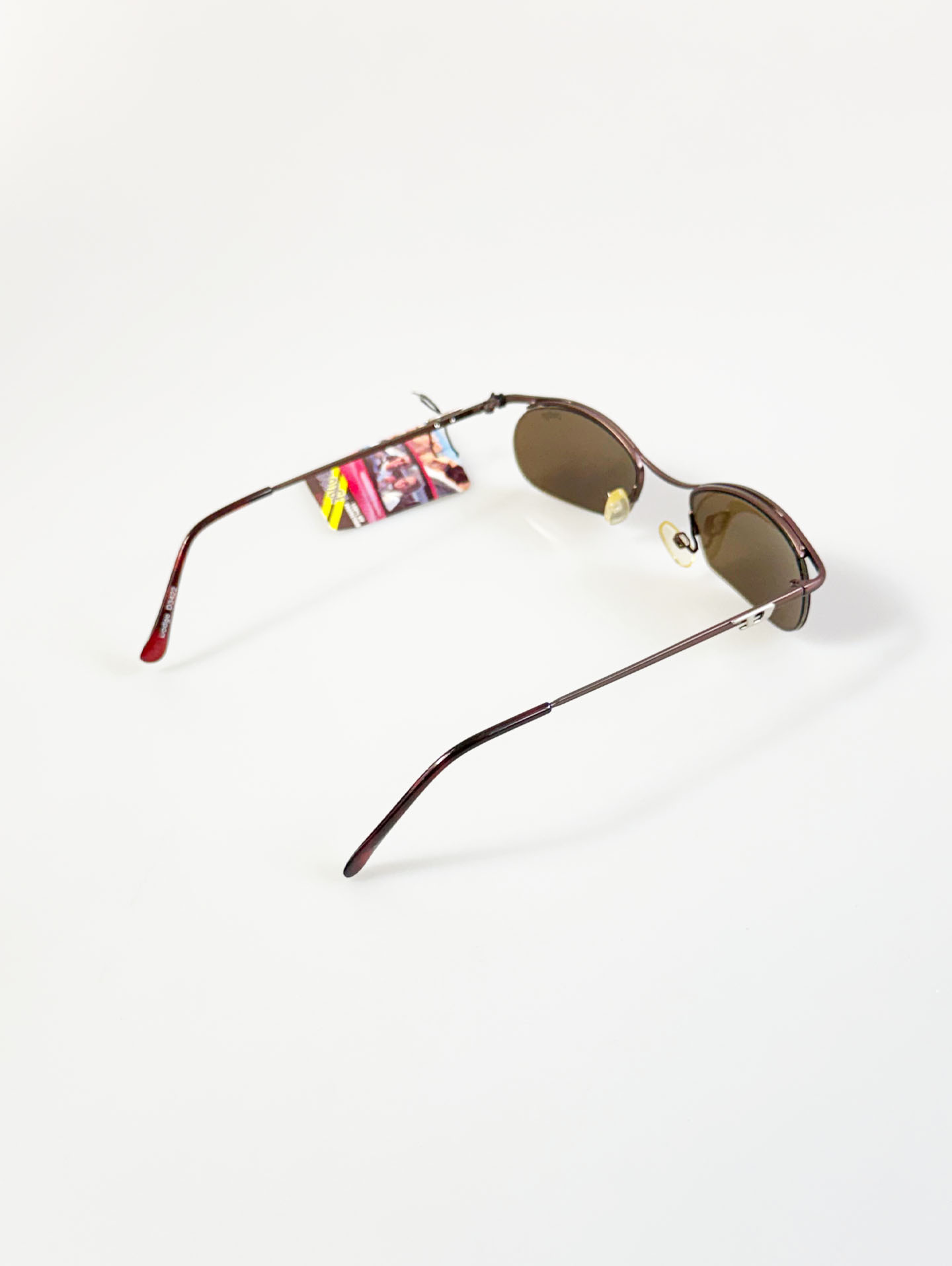 90's DODGE Brown Oval Wire Frame Sunglasses