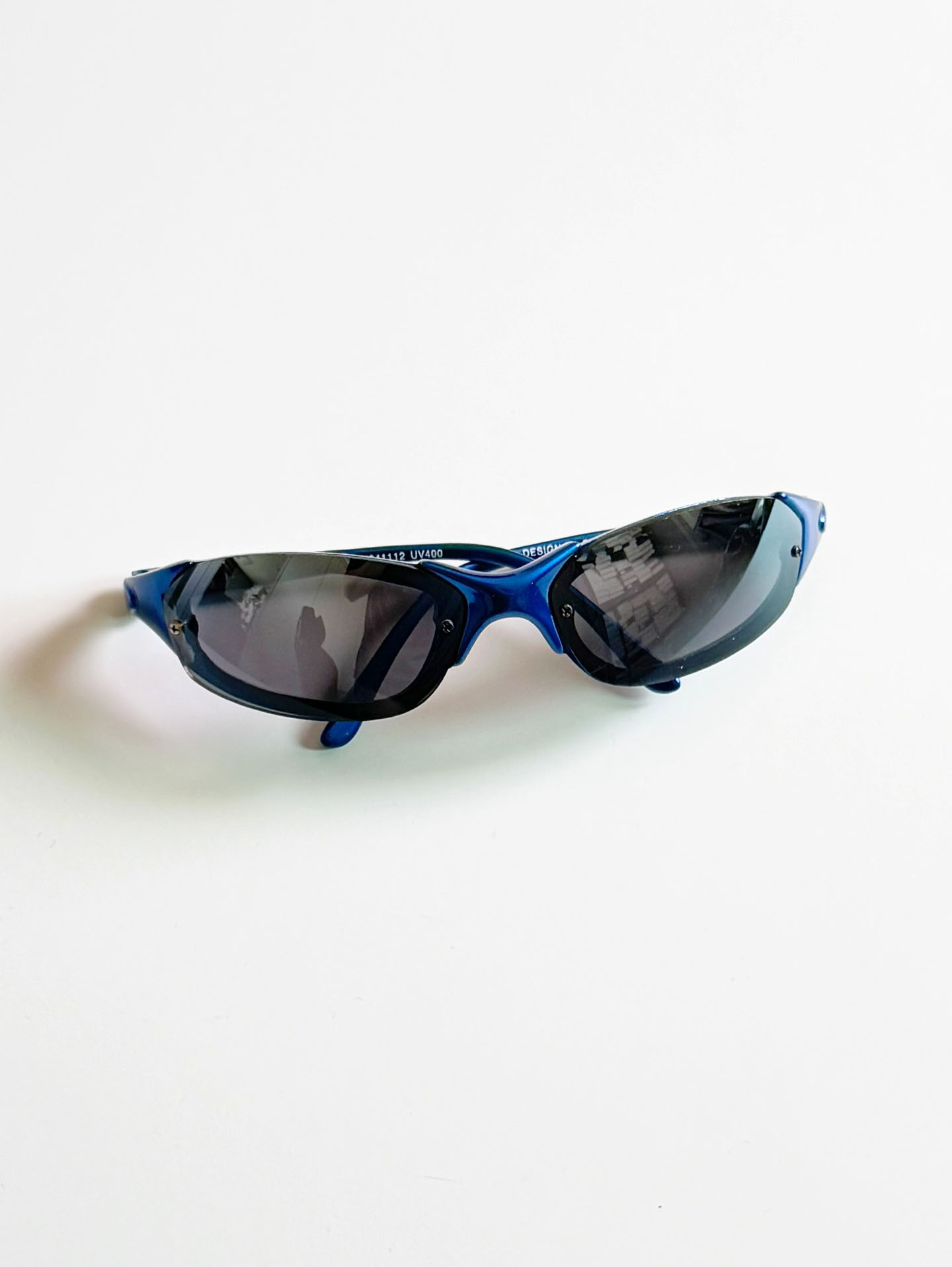LEON Wraparound Blue Frame Sunglasses
