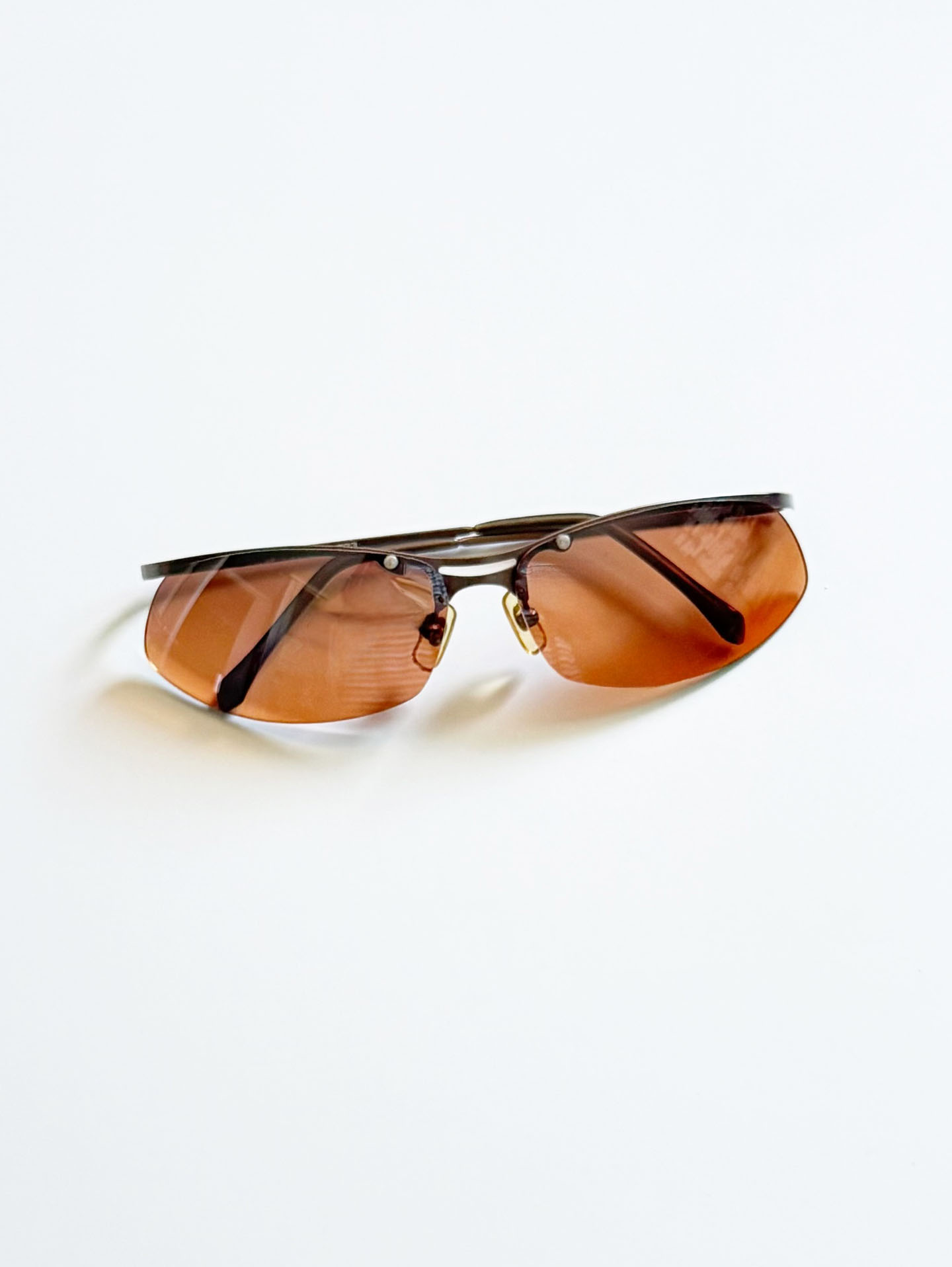 90's JEEP Rimless Square Wrap Metal Titned Sunglasses