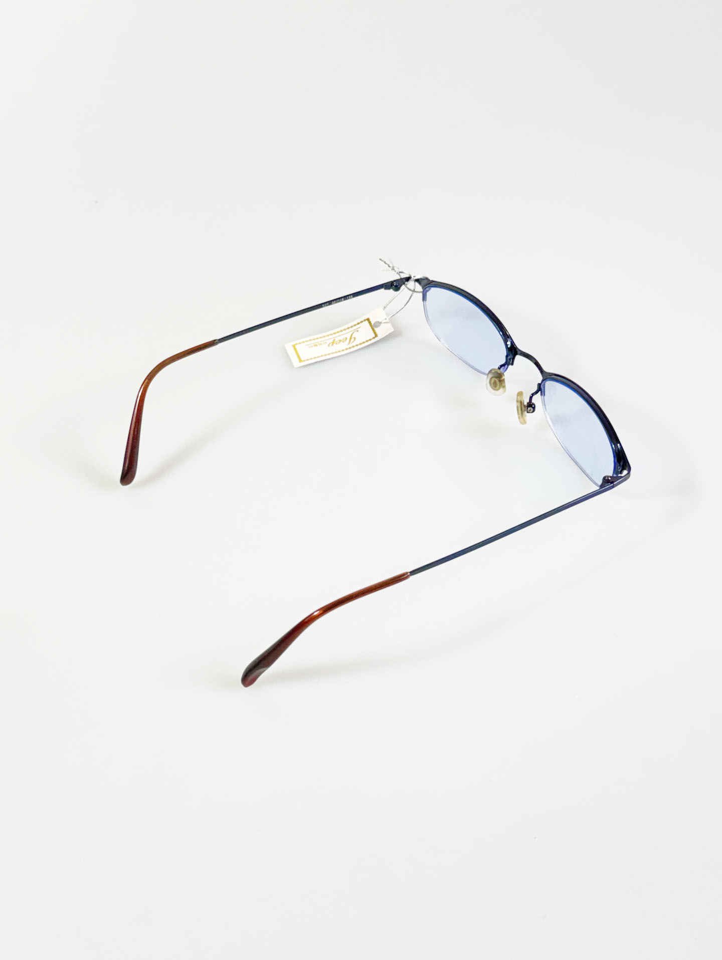 JEEP Half-Rim Slim Square Blue Metal Frame Tinted Glasses