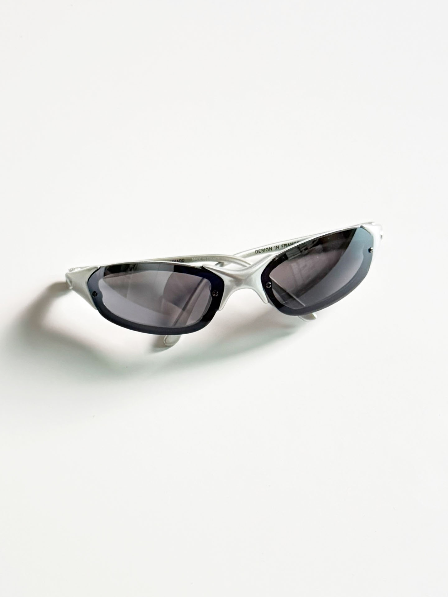 90's LEON Wraparound Silver Metal Frame Sunglasses