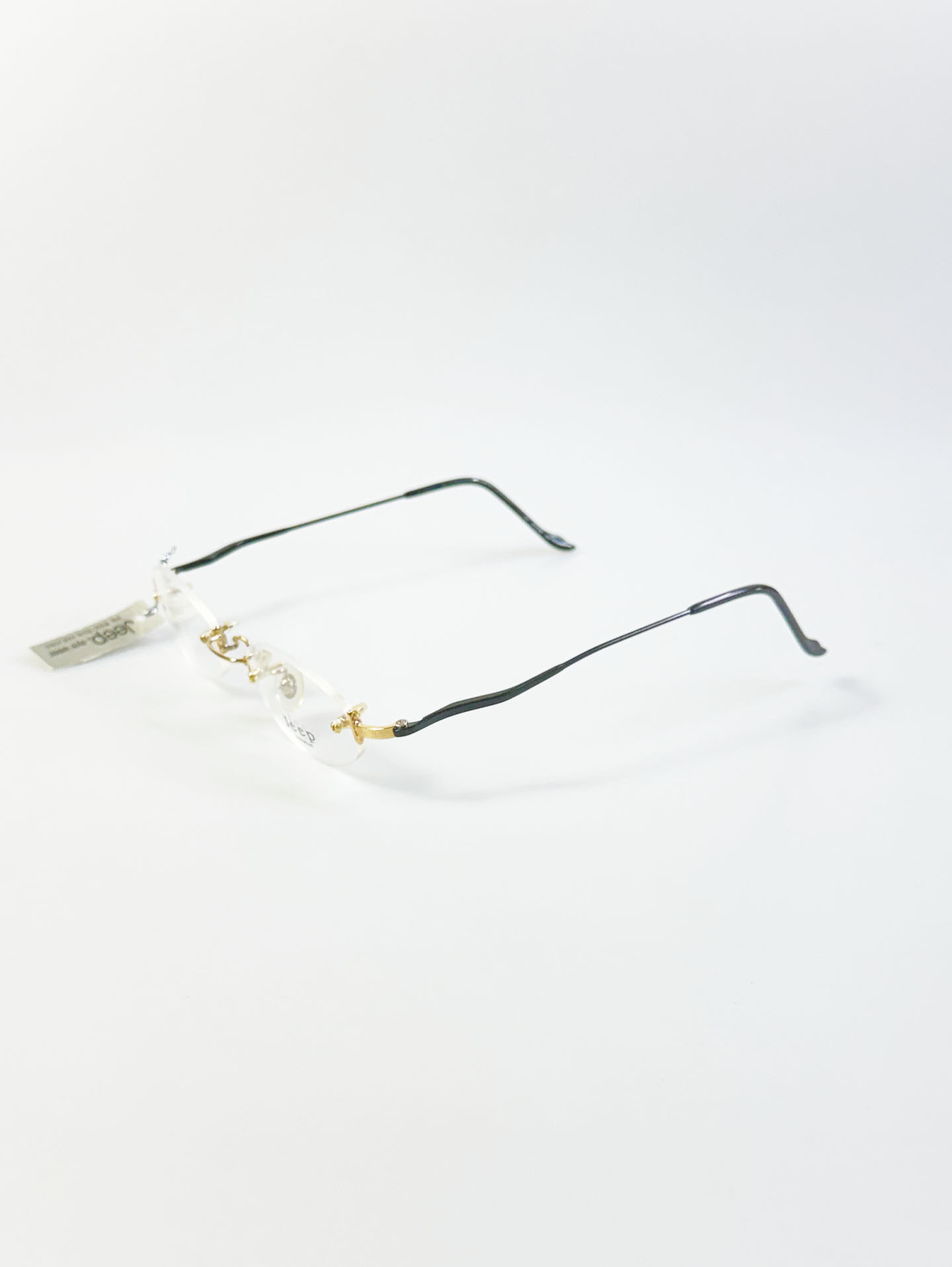 JEEP Gold Rimless Oval Metal Glasses