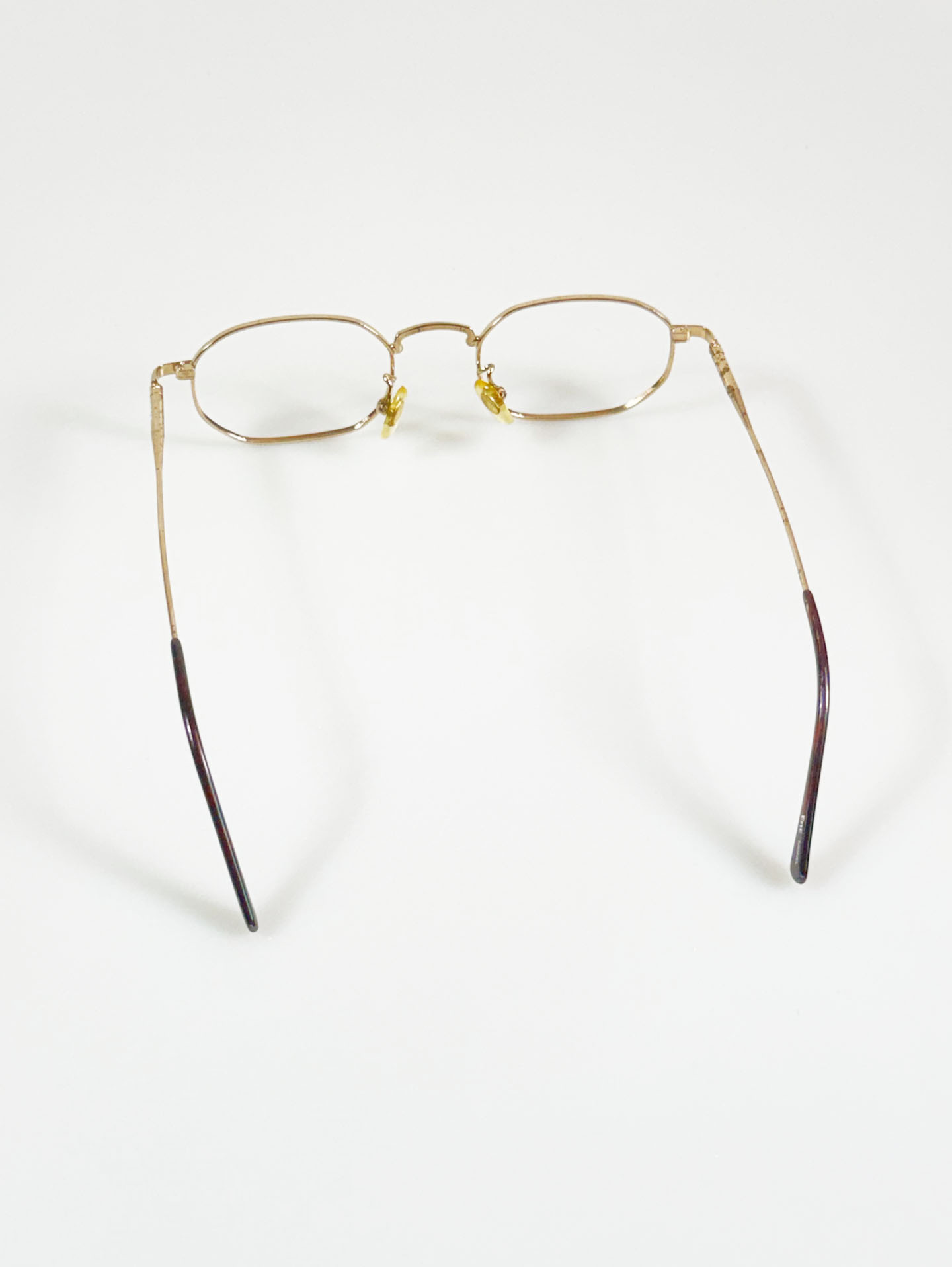 90's ENC Gold Slim Square Metal Glasses