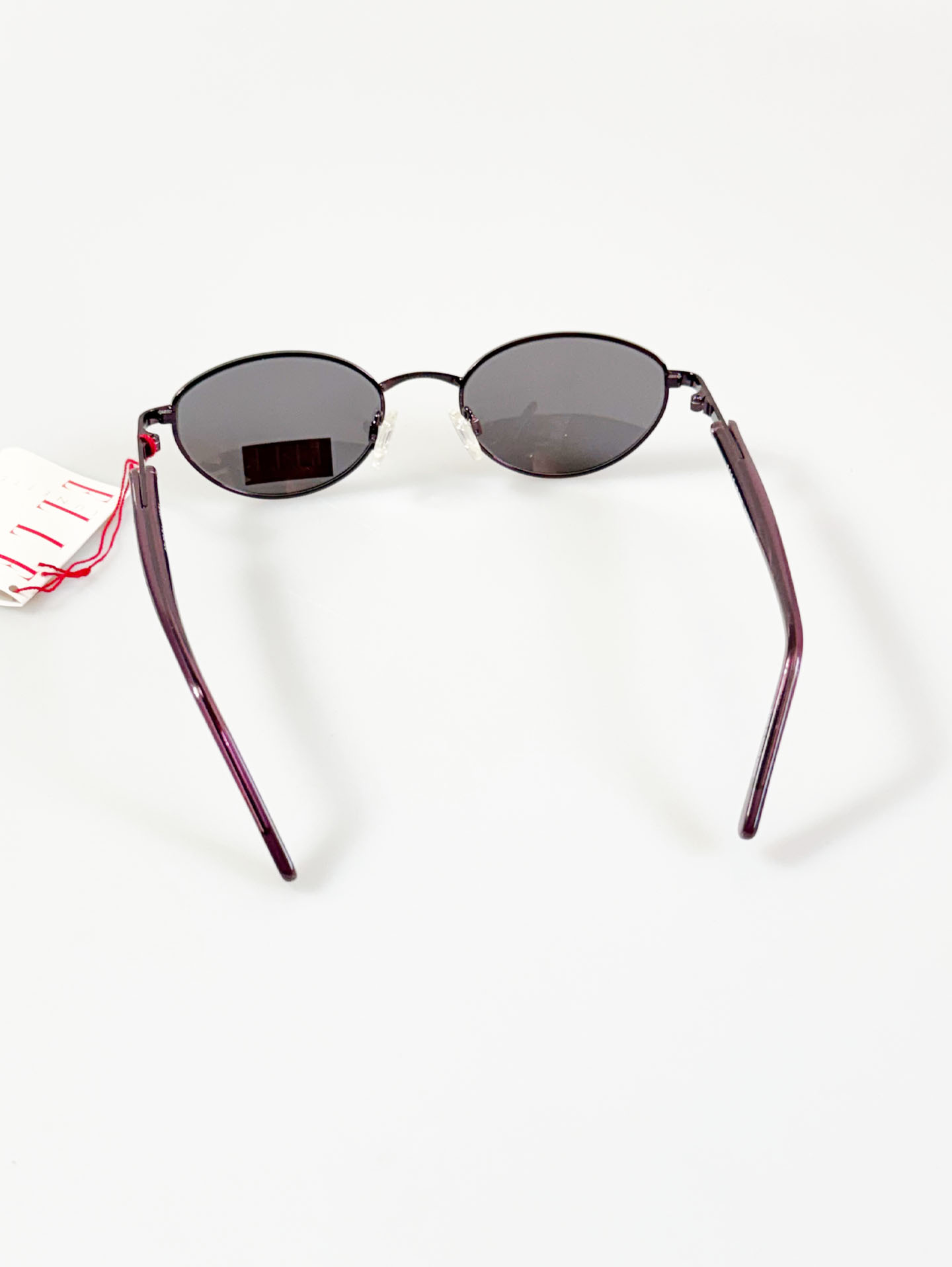 90s ELLE Violet Slim Oval Metal Frame Sunglasses