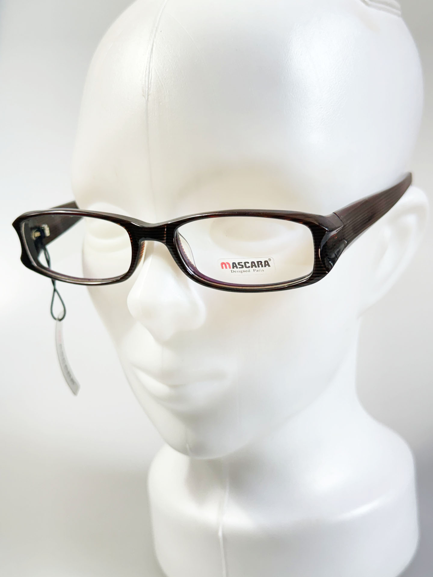MASCARA Brown Stripe Square Horn-Rim Frame Glasses