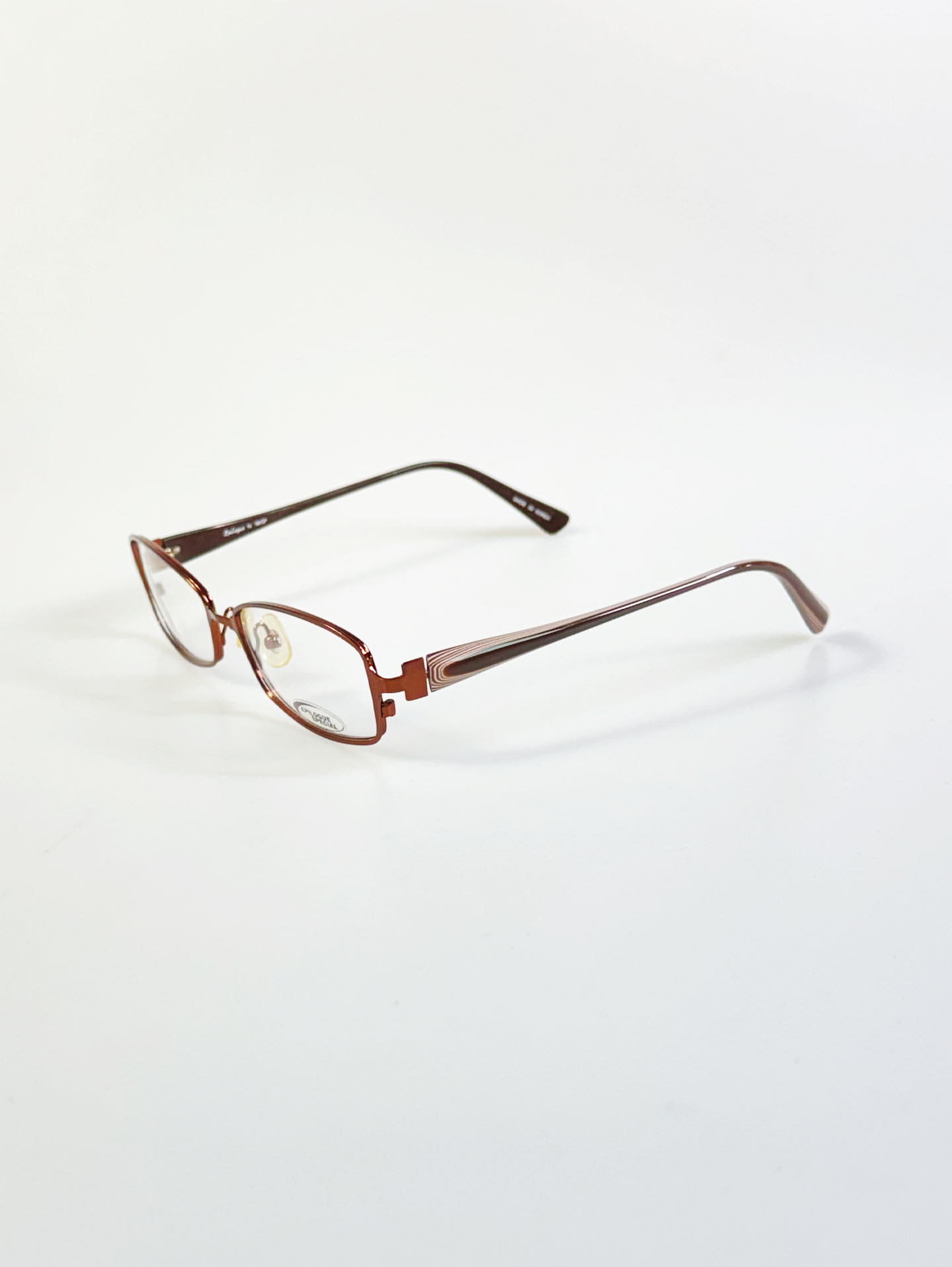 EPILOGUE Brown Slim Square Metal Glasses