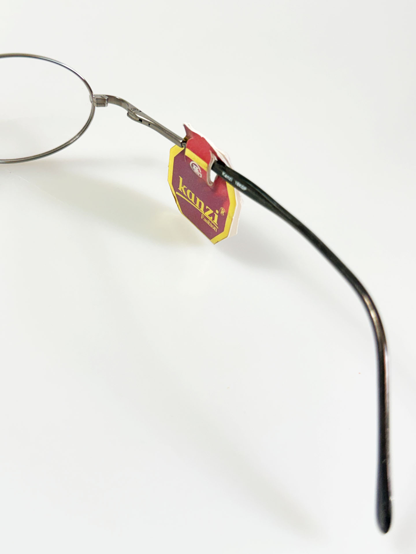 90's KANZI Dark Silver Slim Oval Metal Frame Glasses