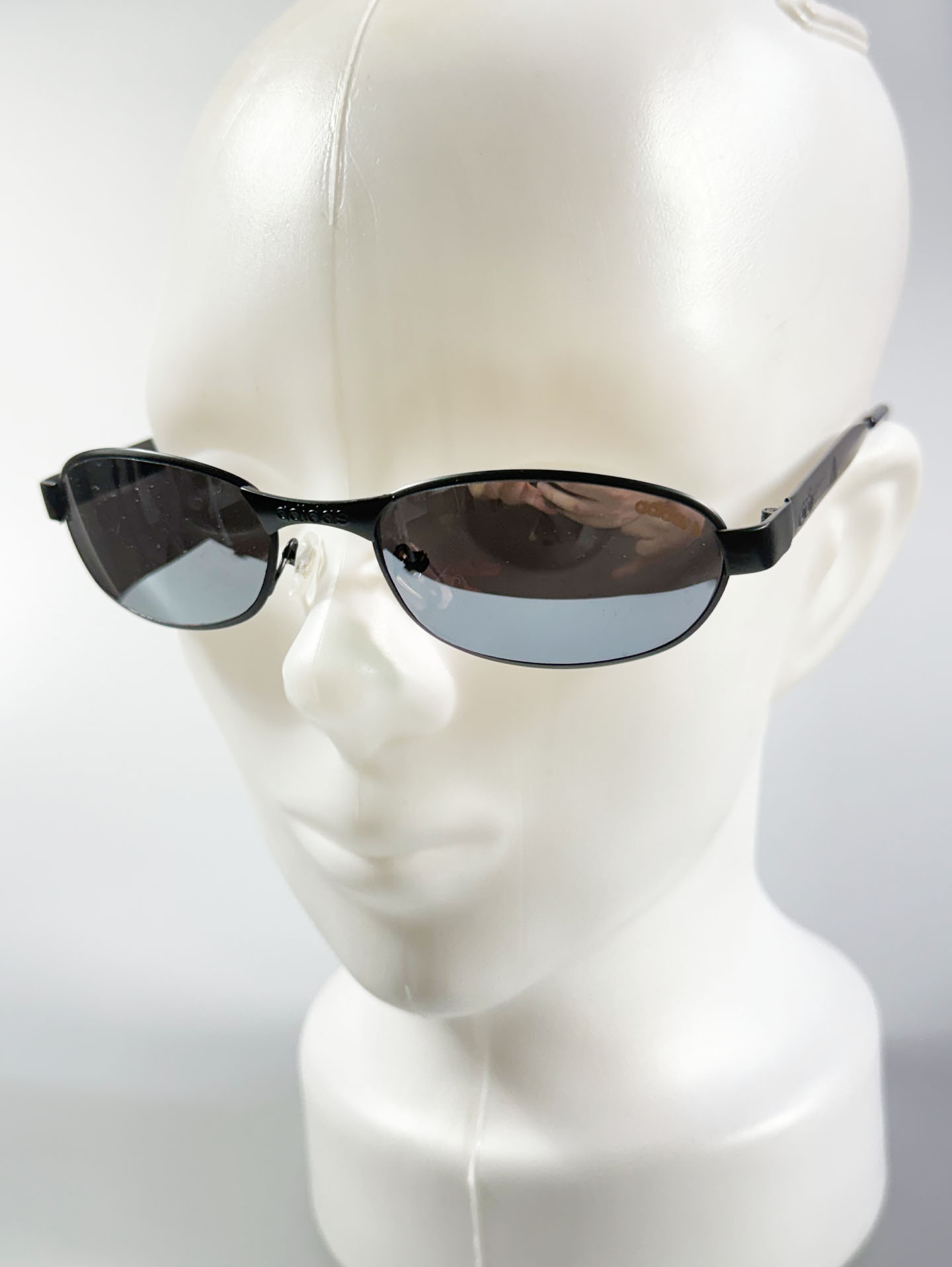 Adidas Black Slim Oval Metal Sunglasses