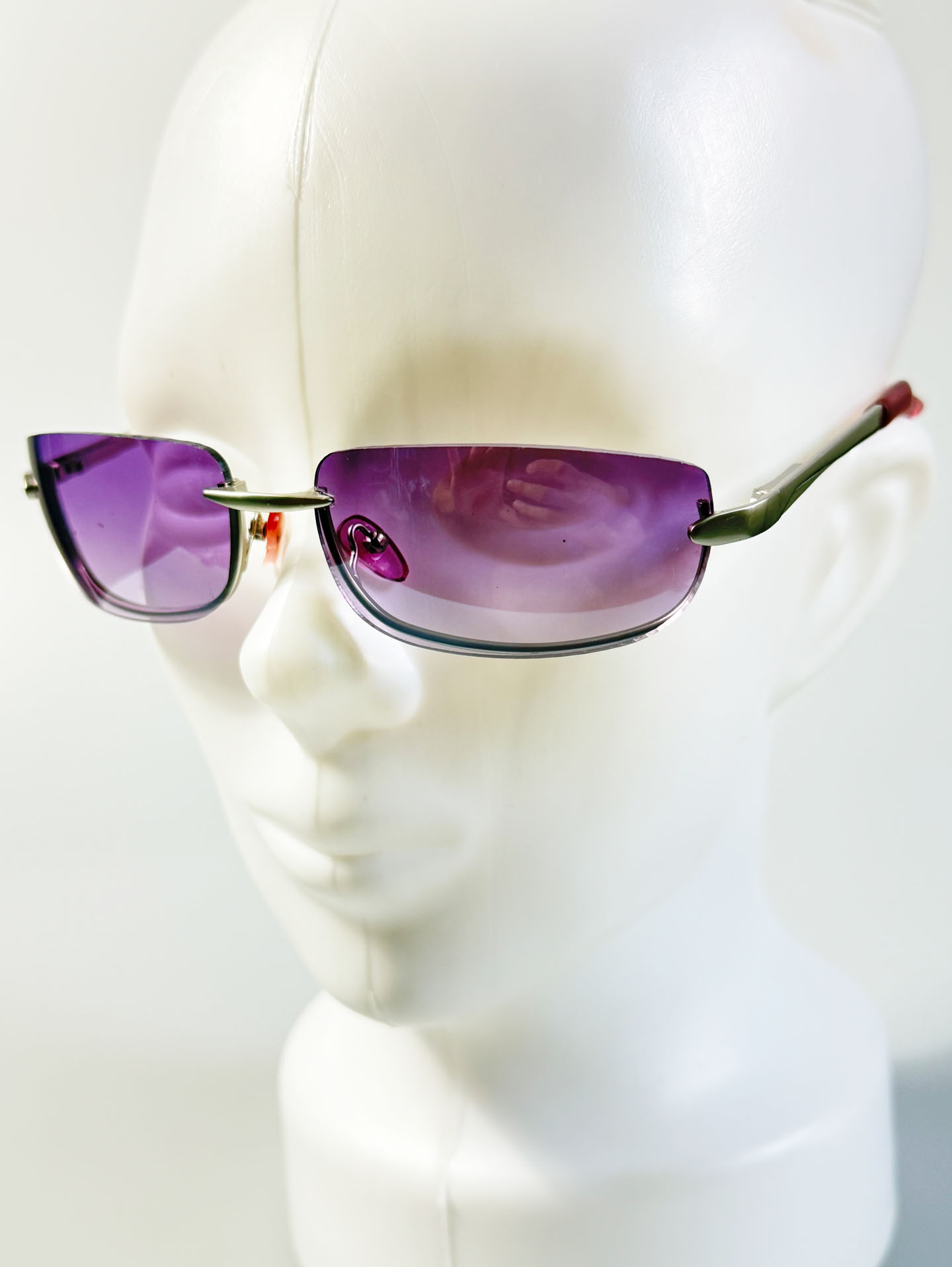 Silver Rimless Square Metal Tint Sunglasses