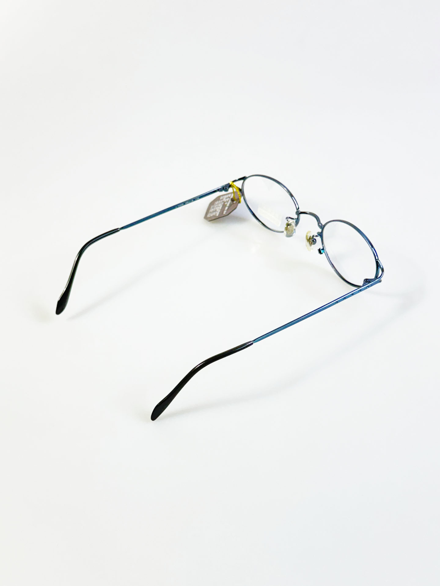 MEGA Deep Blue Slim Oval Metal Frame Glasses