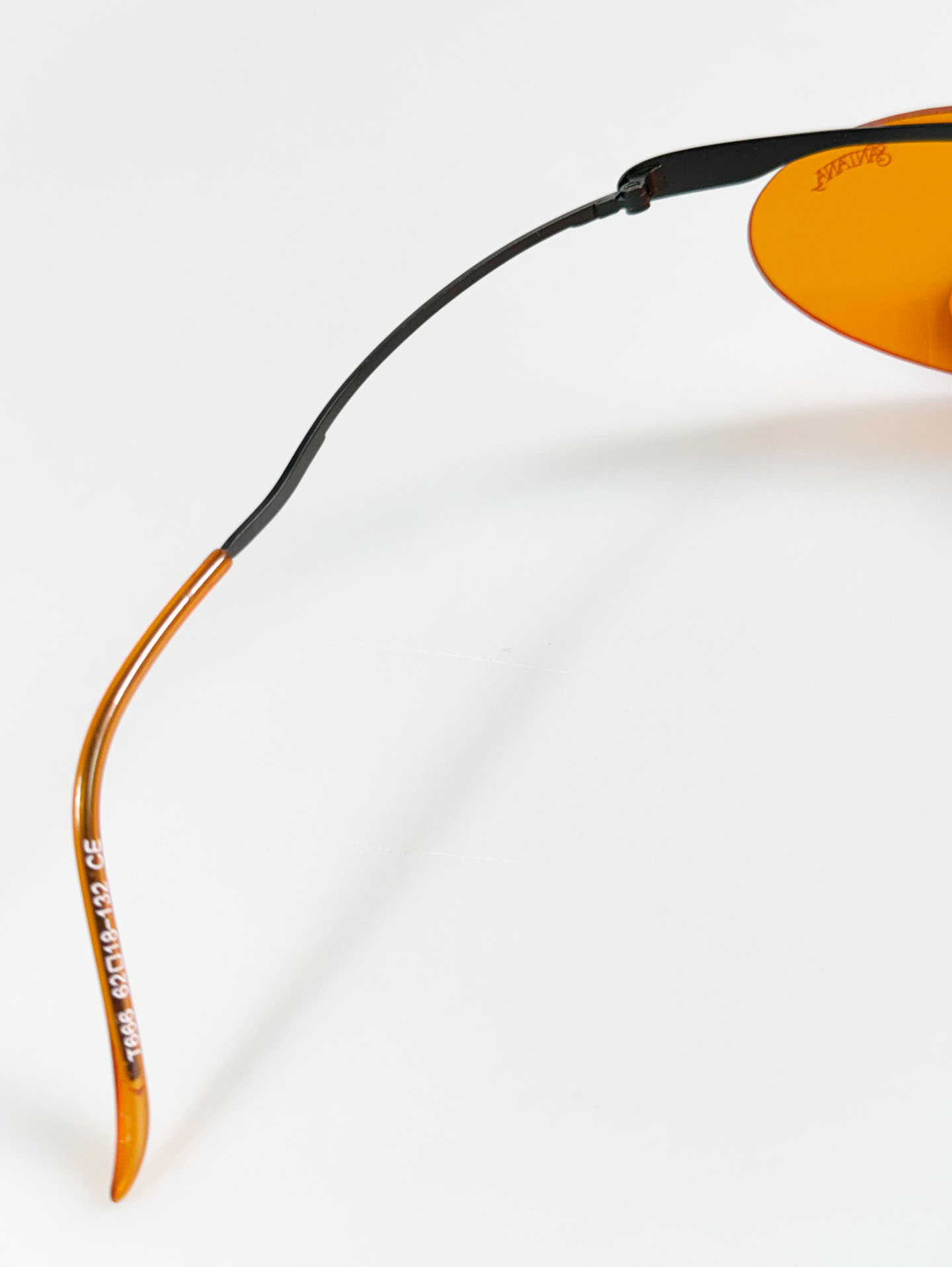 90's SANTANA Gunmetal Rimless Oval Orange Tint Sunglasses