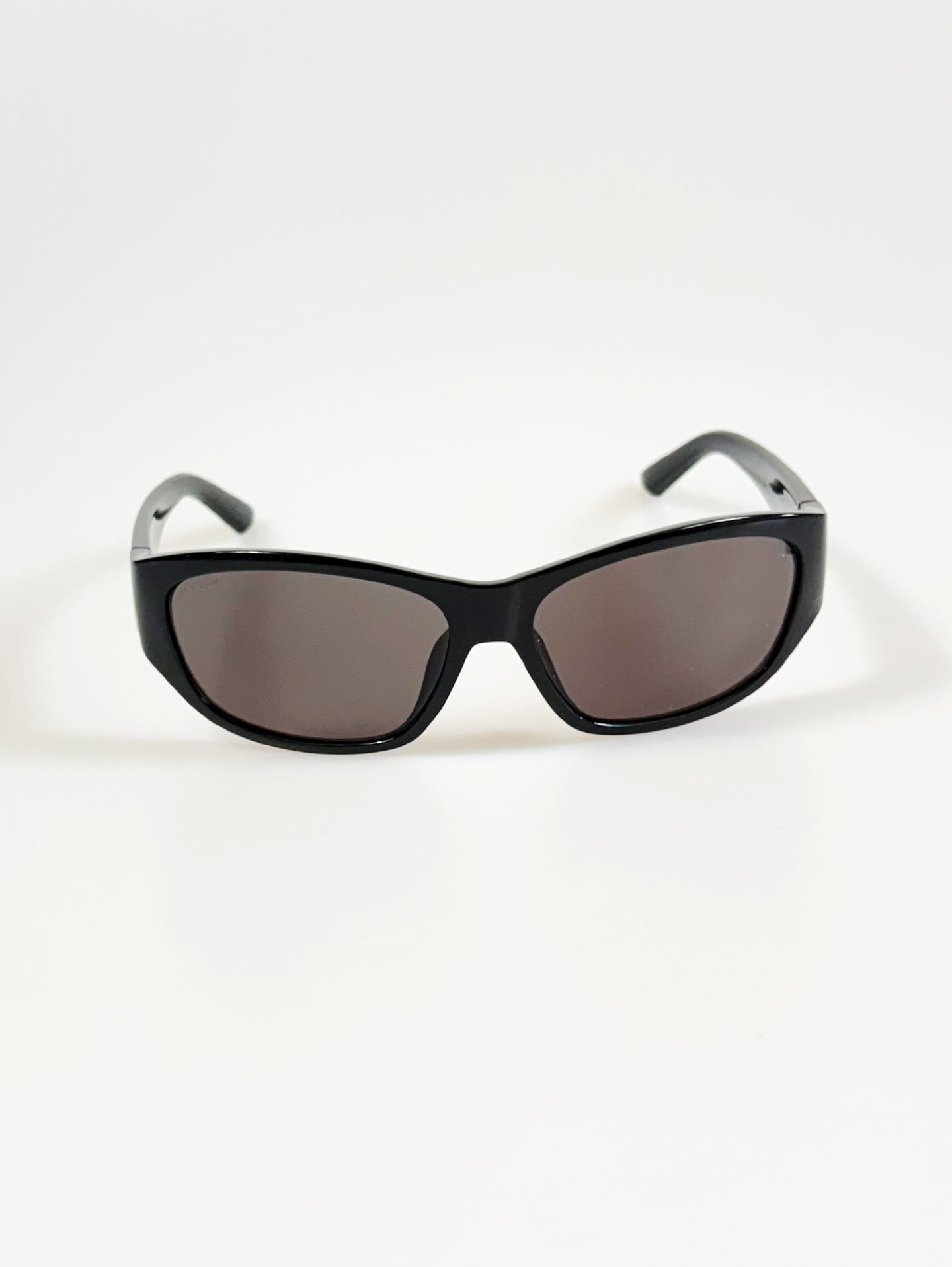 90's SANTANA Silver Rimless Oval Metal Orange Tint Sunglasses ED HARDY Black Wraparound Square Sungl