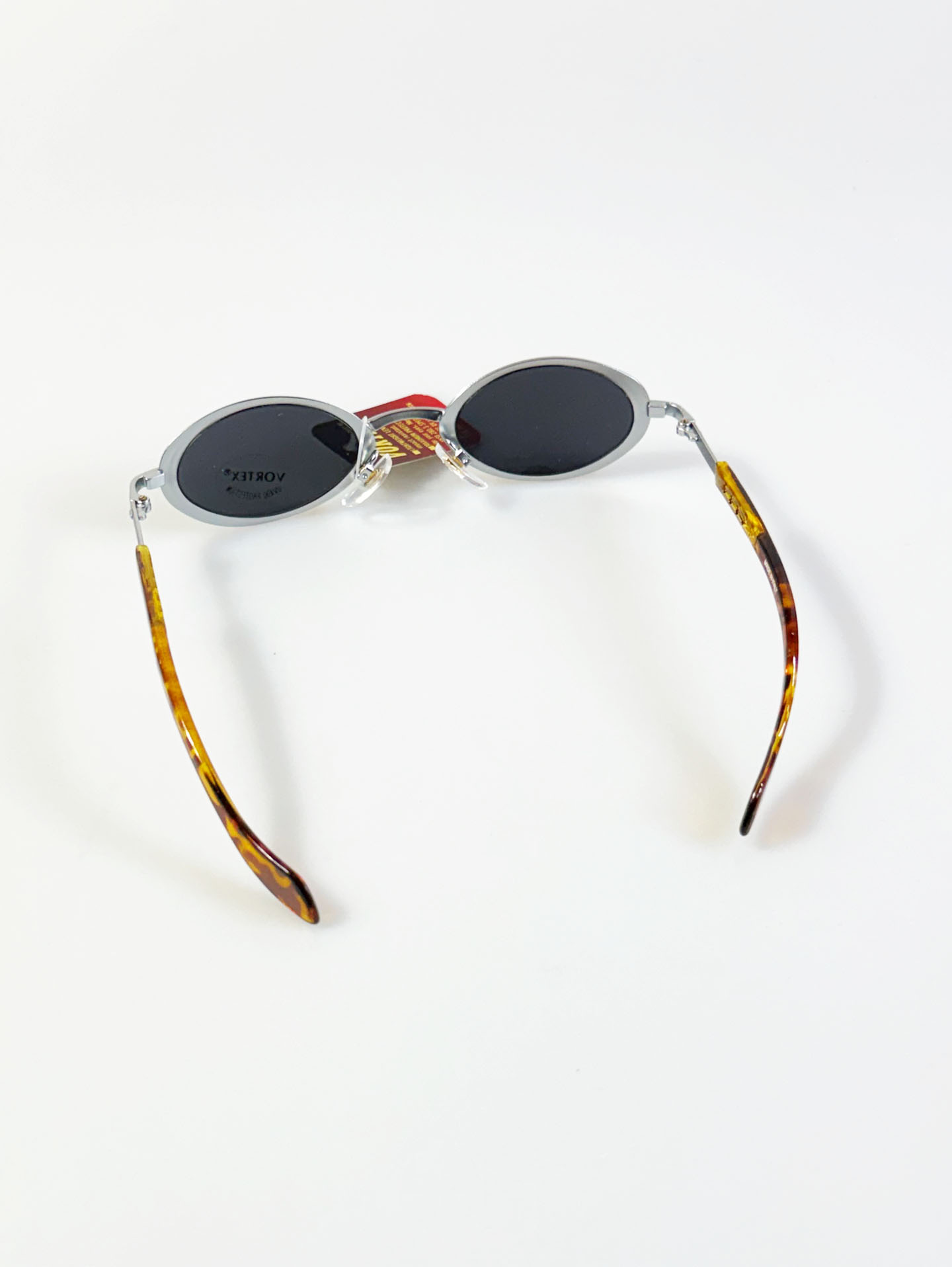 90's VORTEX Silver Slim Oval Metal Sunglasses