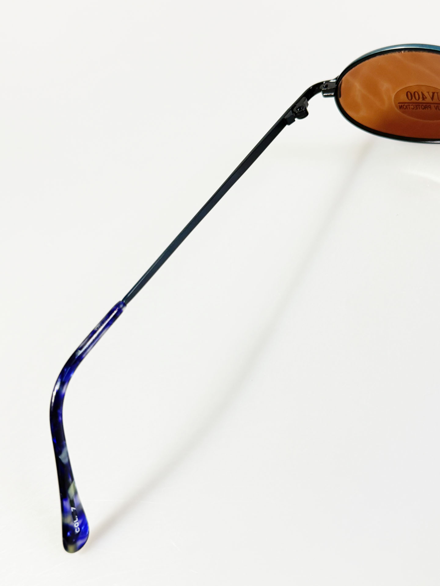 90's Christian Kevin Slim Oval Deep Blue Metal Frame Sunglasses