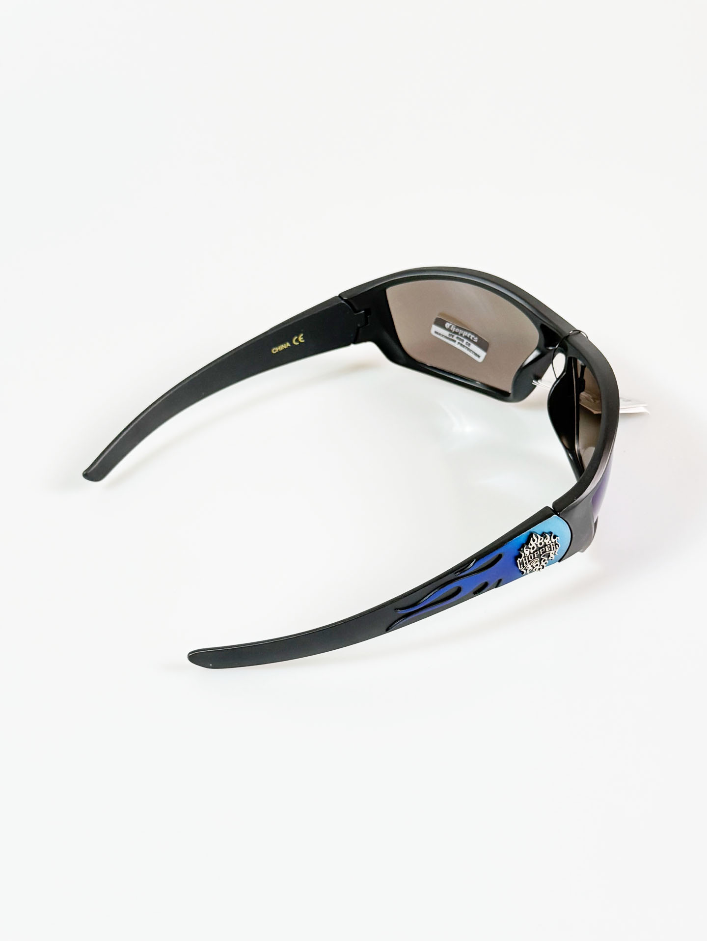 CHOPPERS Wraparound Matte Black Square Frame Sunglasses
