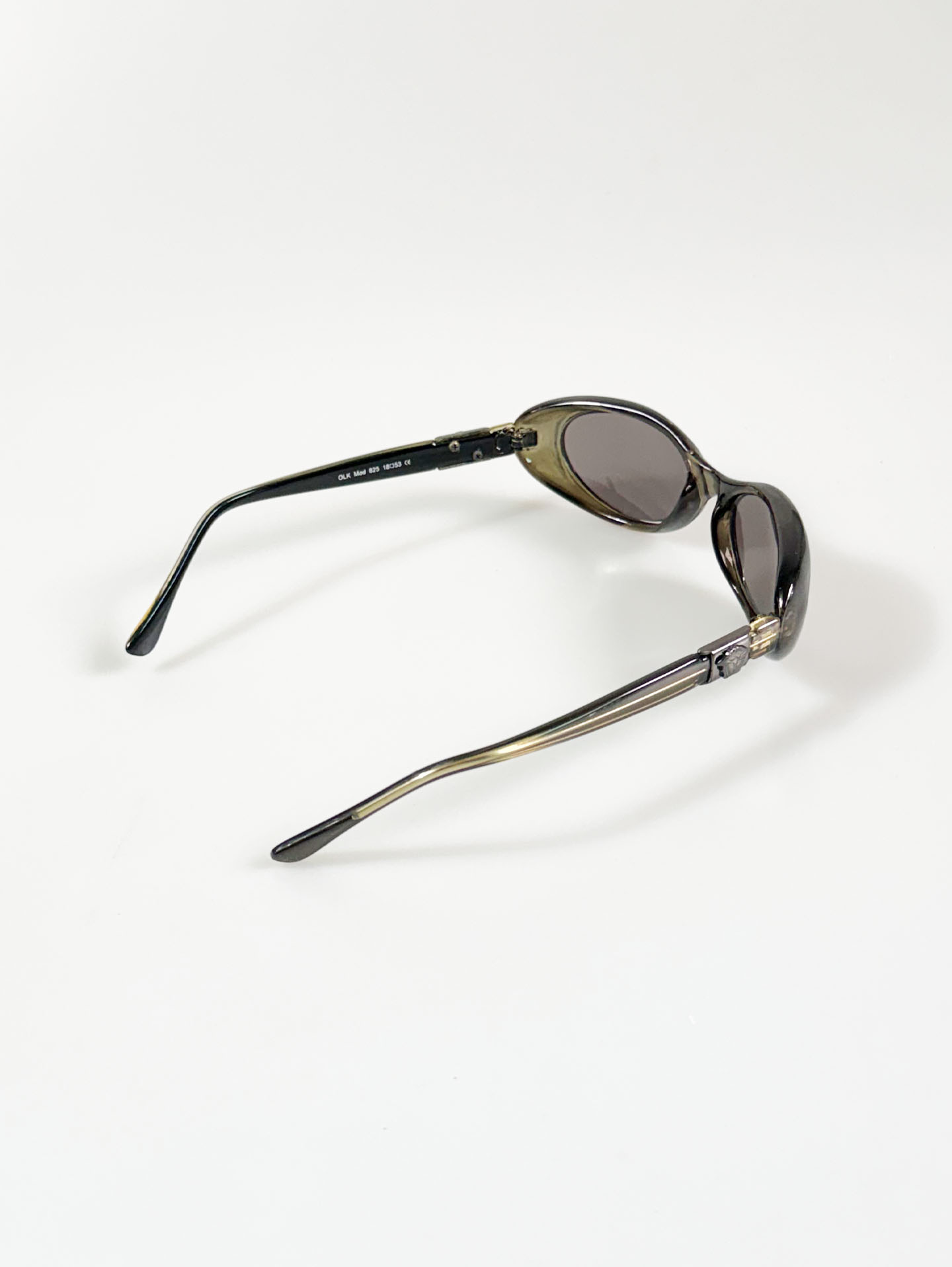 90's ONE LAST KISS Smoke Oval Wrap Acetate Frame Sunglasses