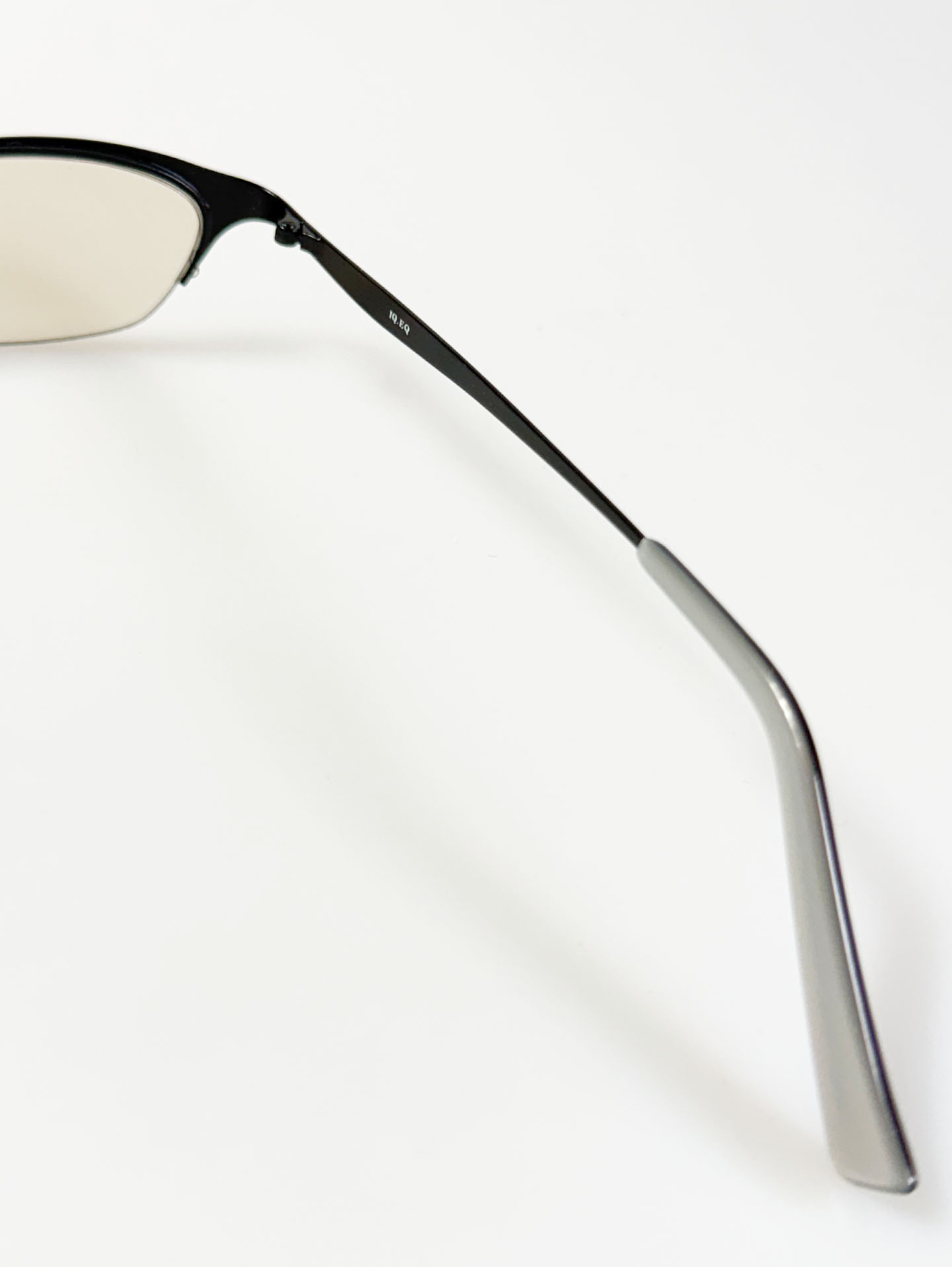 IQ.EQ Black Semi-Cat Eye Half-Rim Metal Frame Glasses