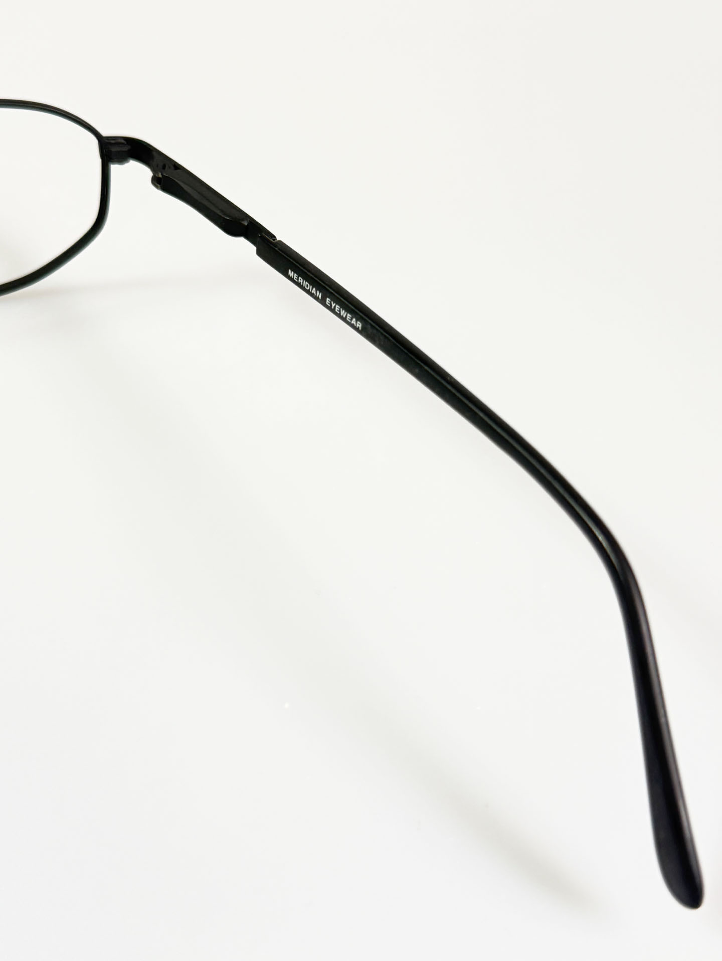Meridian Matt Black Slim Square Metal Glasses