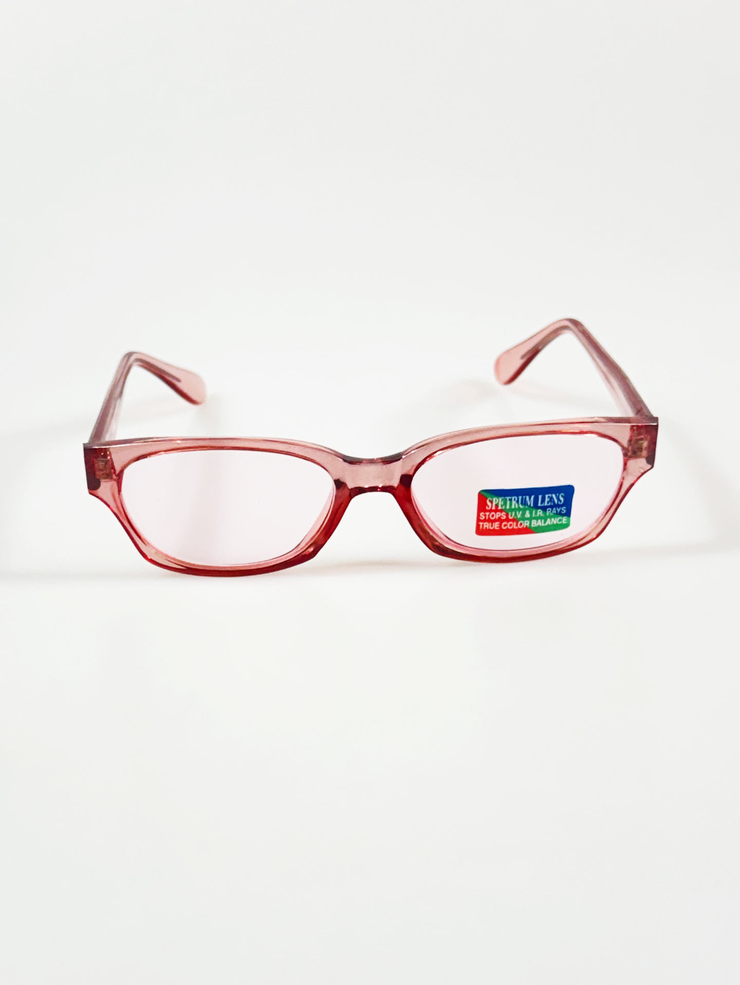 Pink Transparent Square Frame Tint Sunglasses