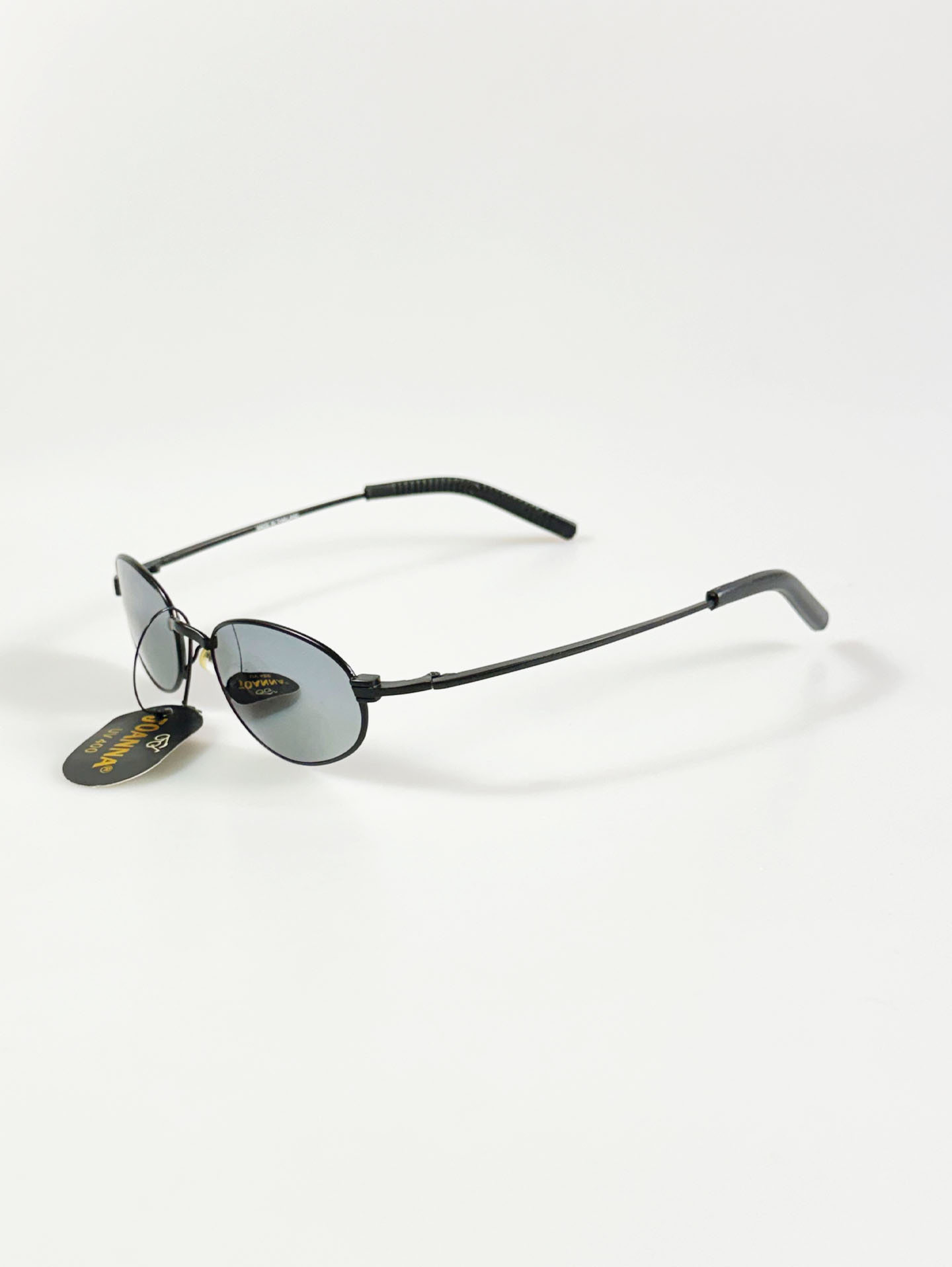 90's JOANNA Black Slim Oval Metal Frame Sunglasses