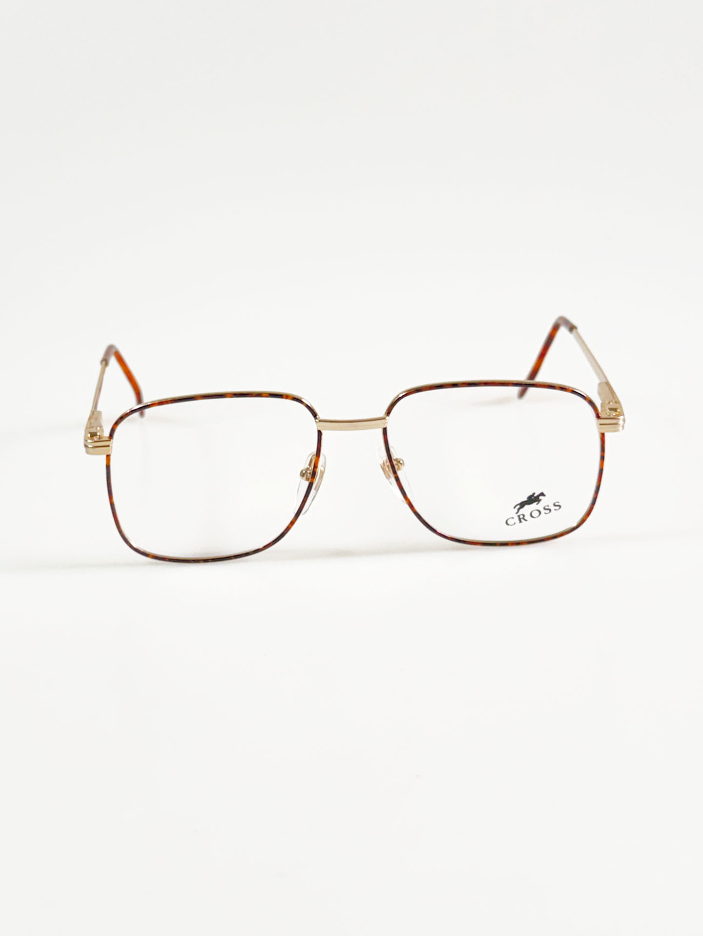 90's CROSS Gold Oversized Square Metal Glasses