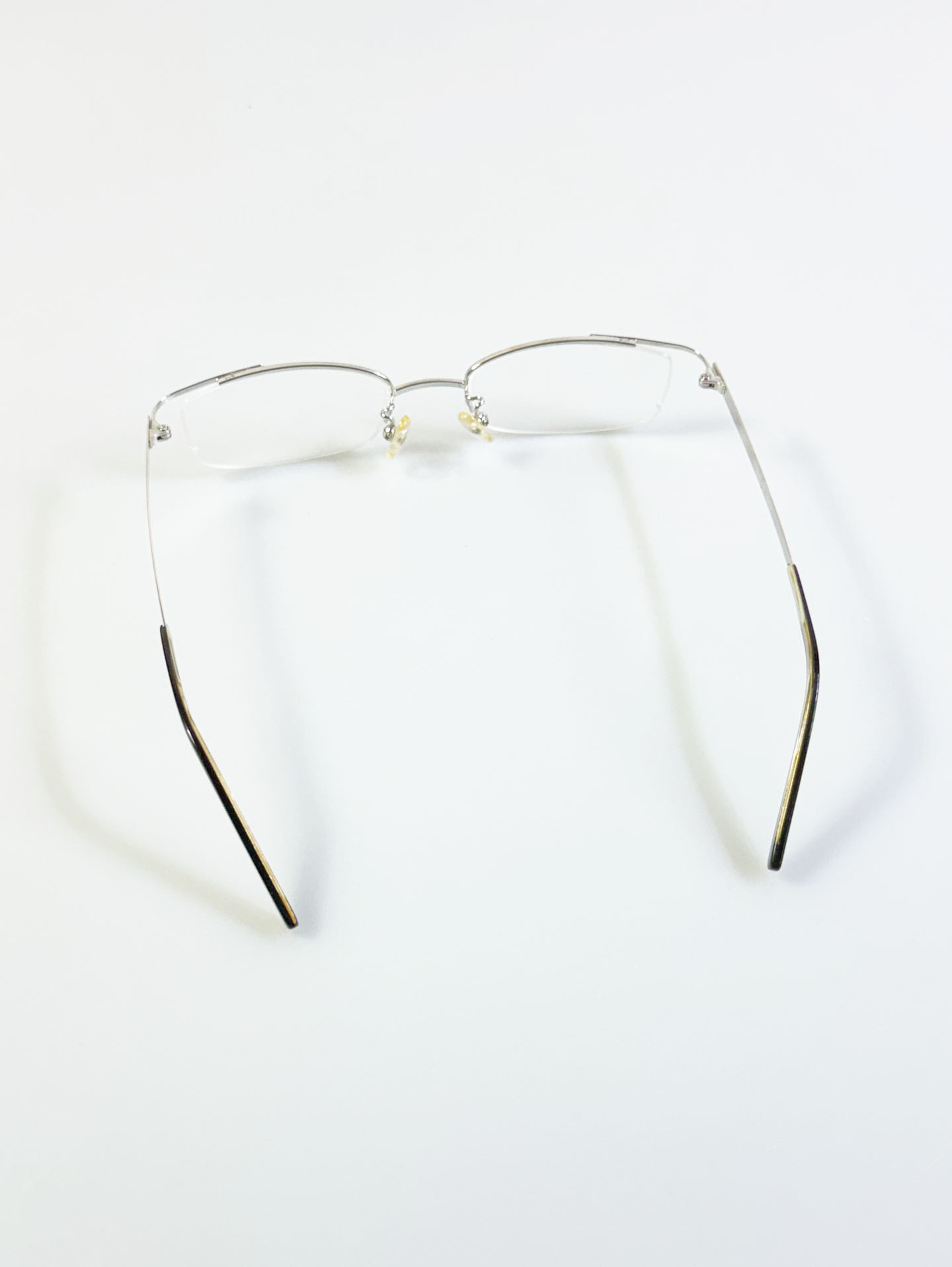 ECARLUS Silver Half-Rim Metal Square Glasses