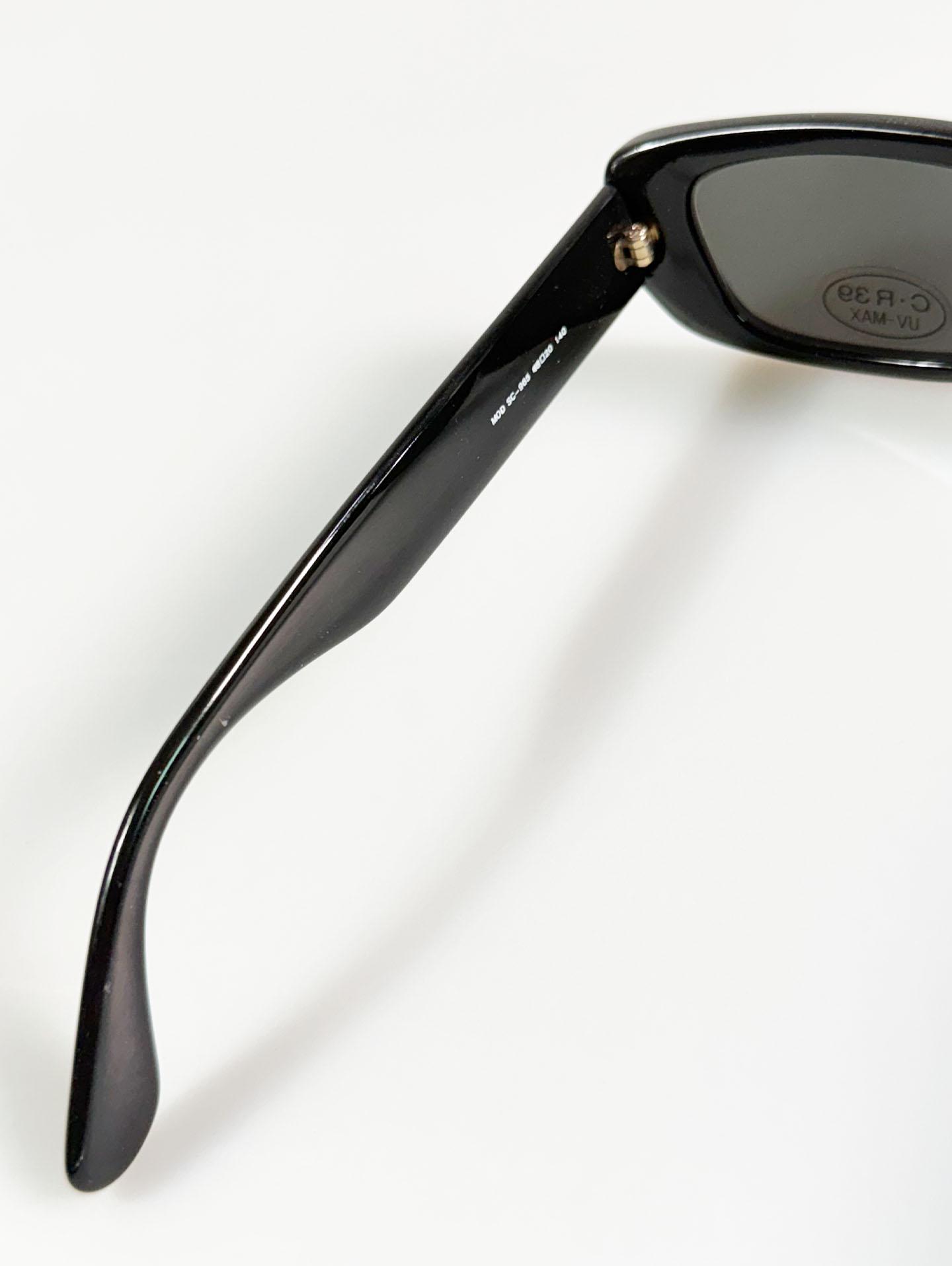 90's CITY POLICE Black Bold Square Acetate Sunglasses