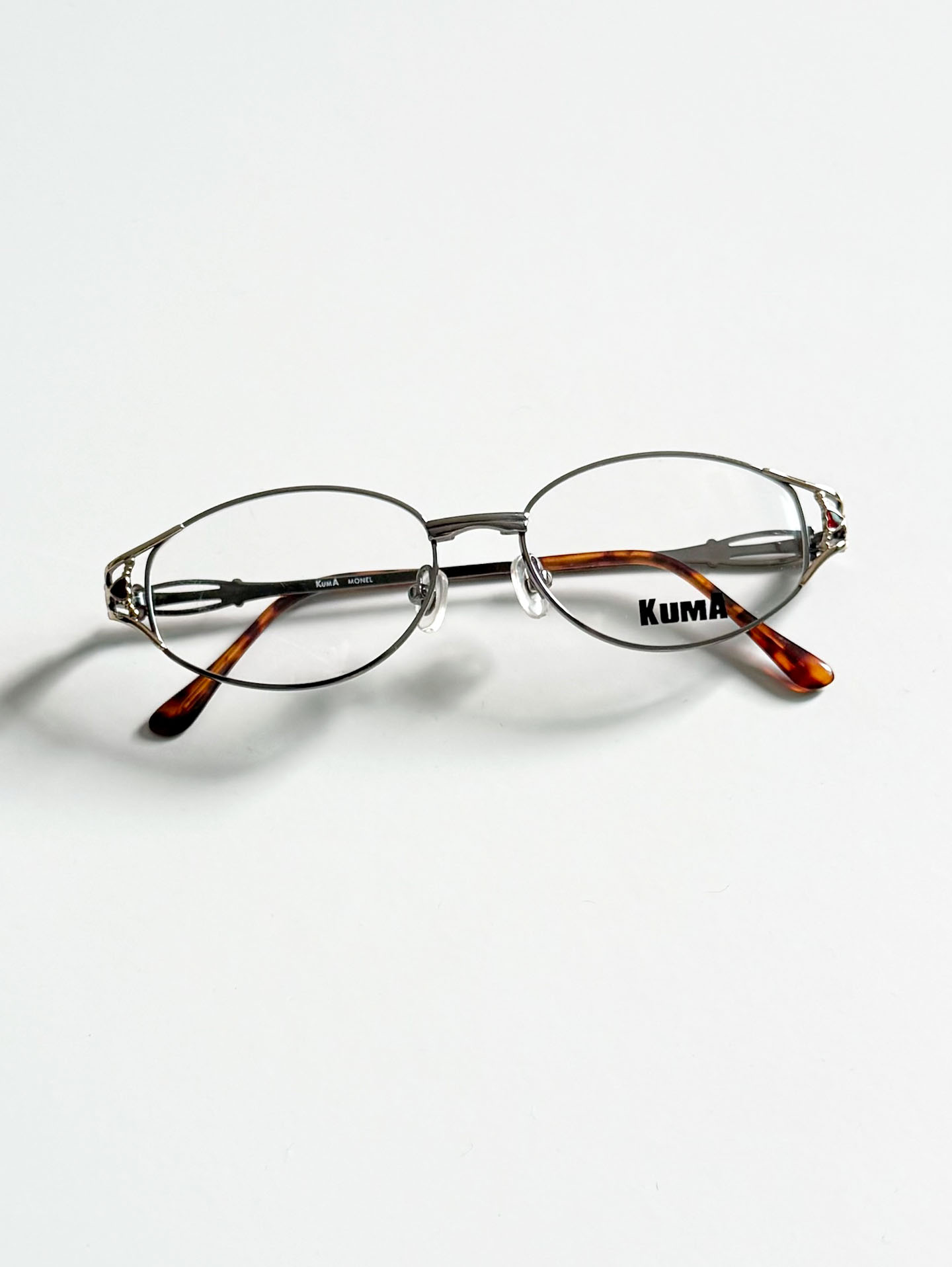 KUMA Dark Silver Slim Oval Metal Glasses