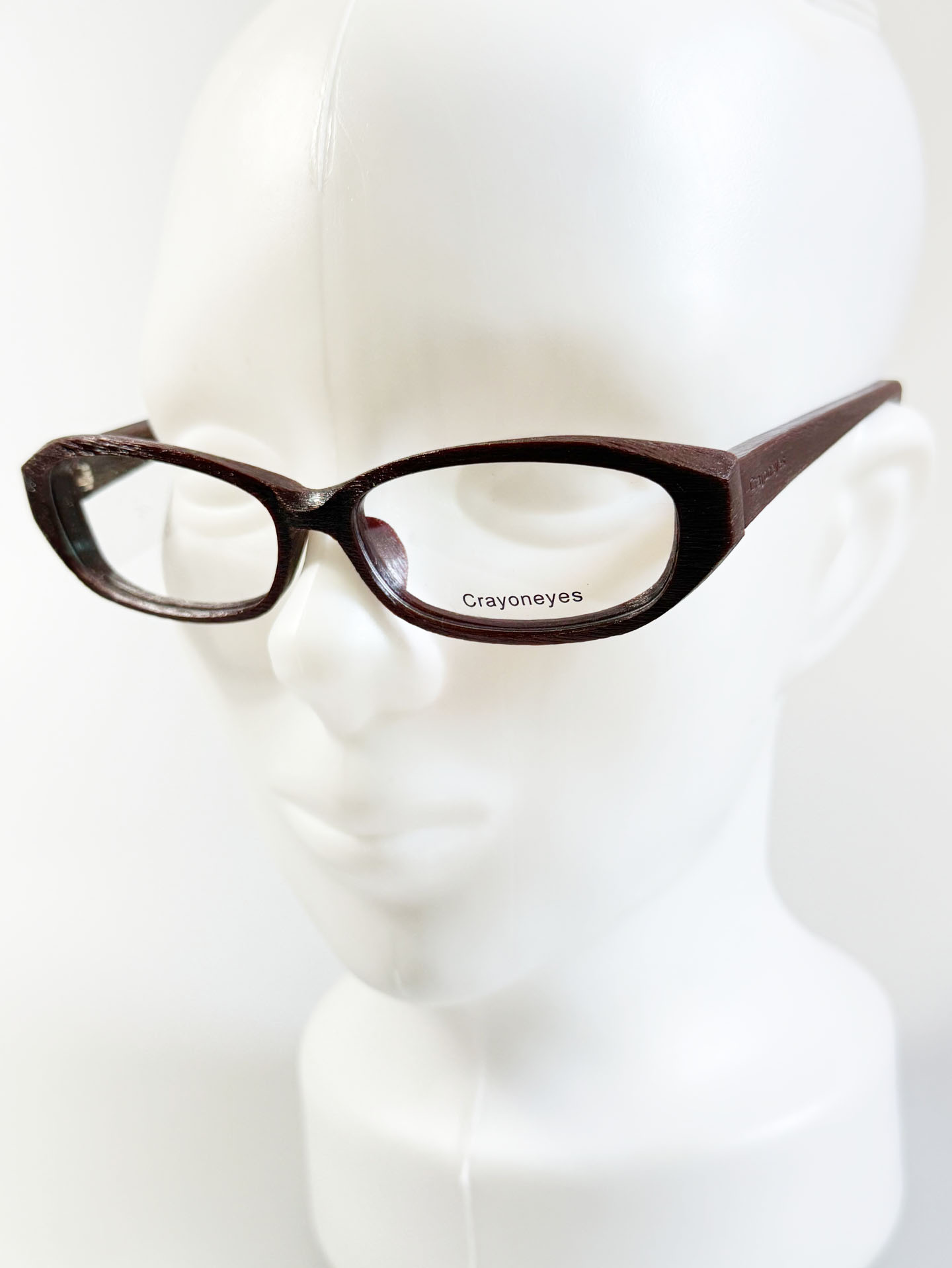 CRAYON EYES Dark Brown Wood Square Frame Glasses
