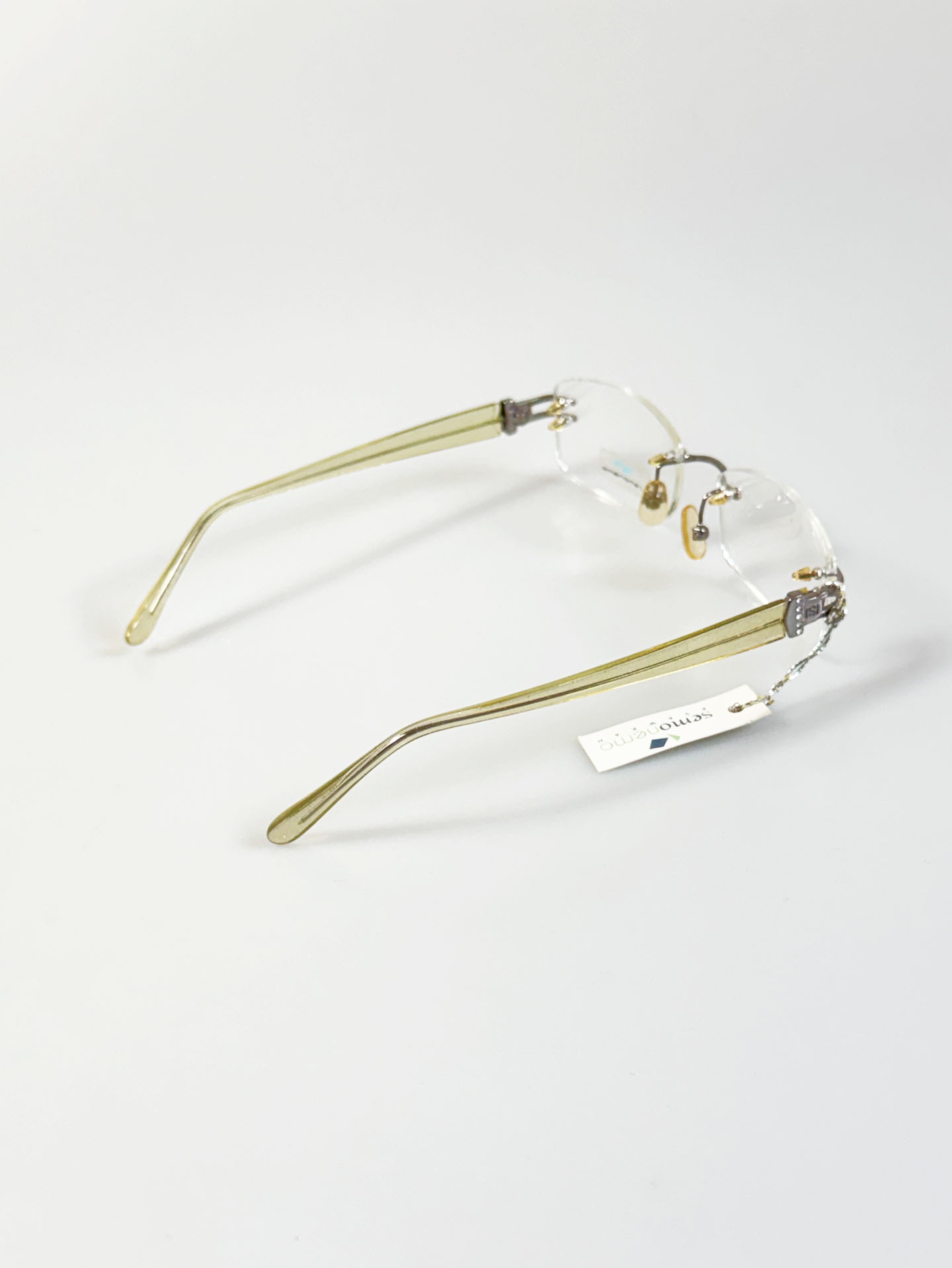 SEMONEMO Silver Rimless Square Metal Glasses