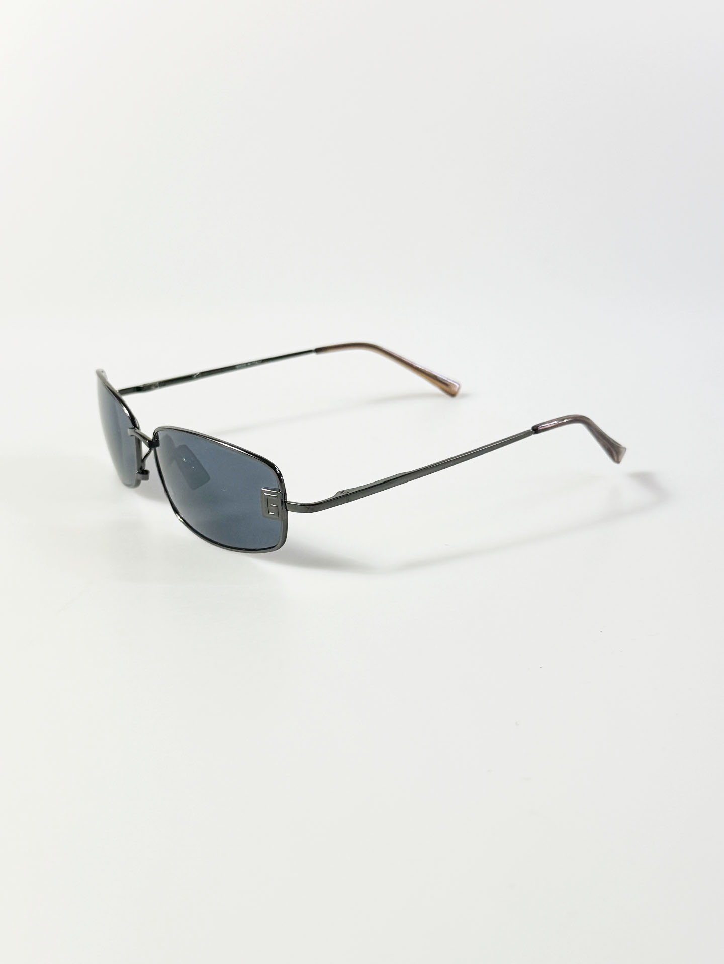 Gunmetal Slim Square Frame Sunglasses