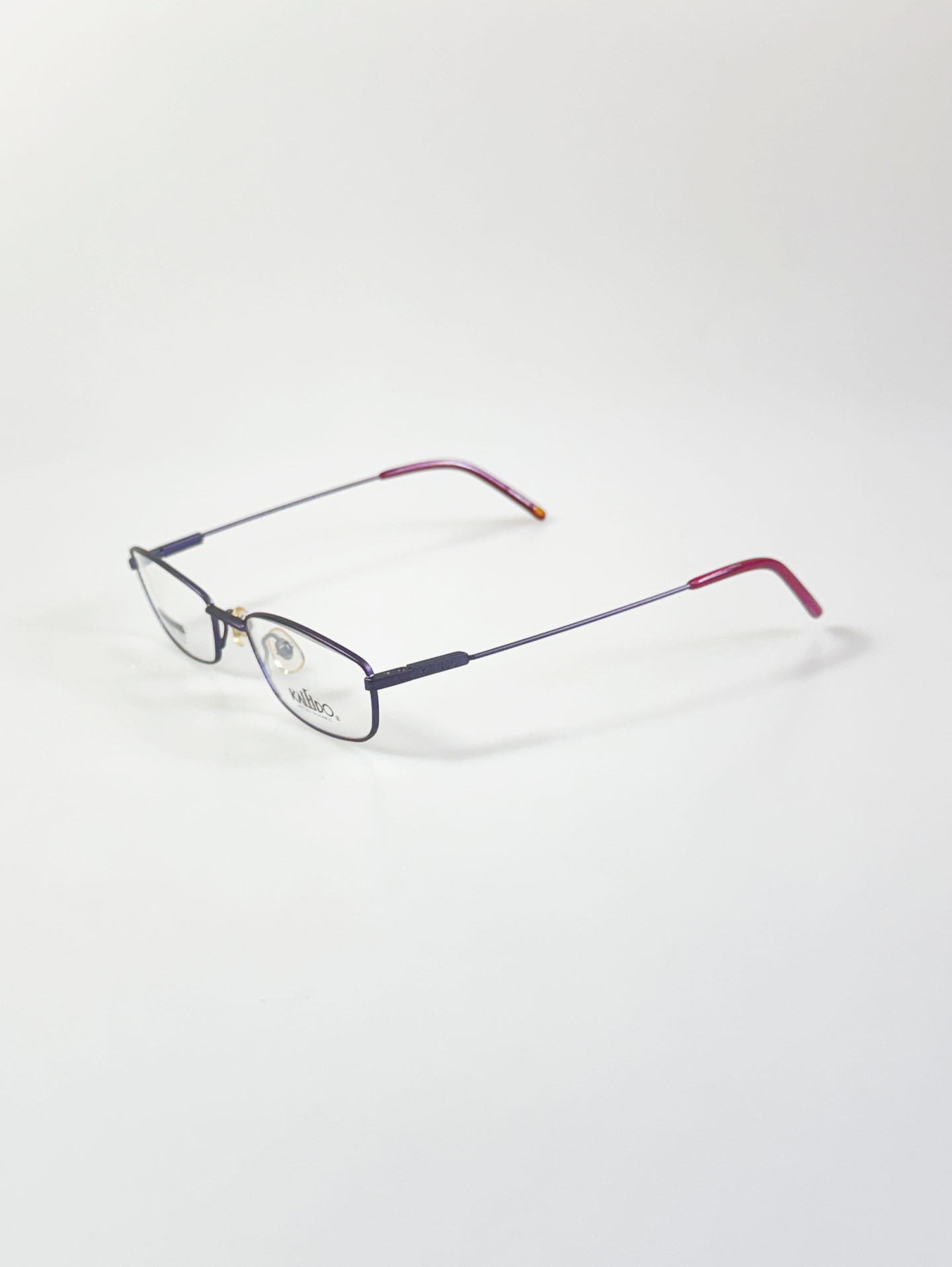 90's KALEIDO Matt Purple Slim Square Metal Frame Glasses