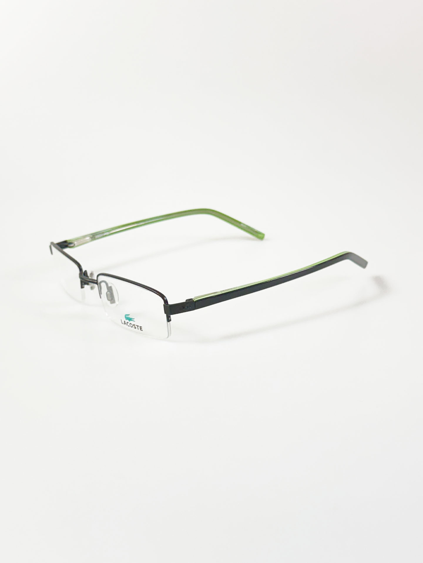 LACOSTE Square Half Rim Metal Glasses
