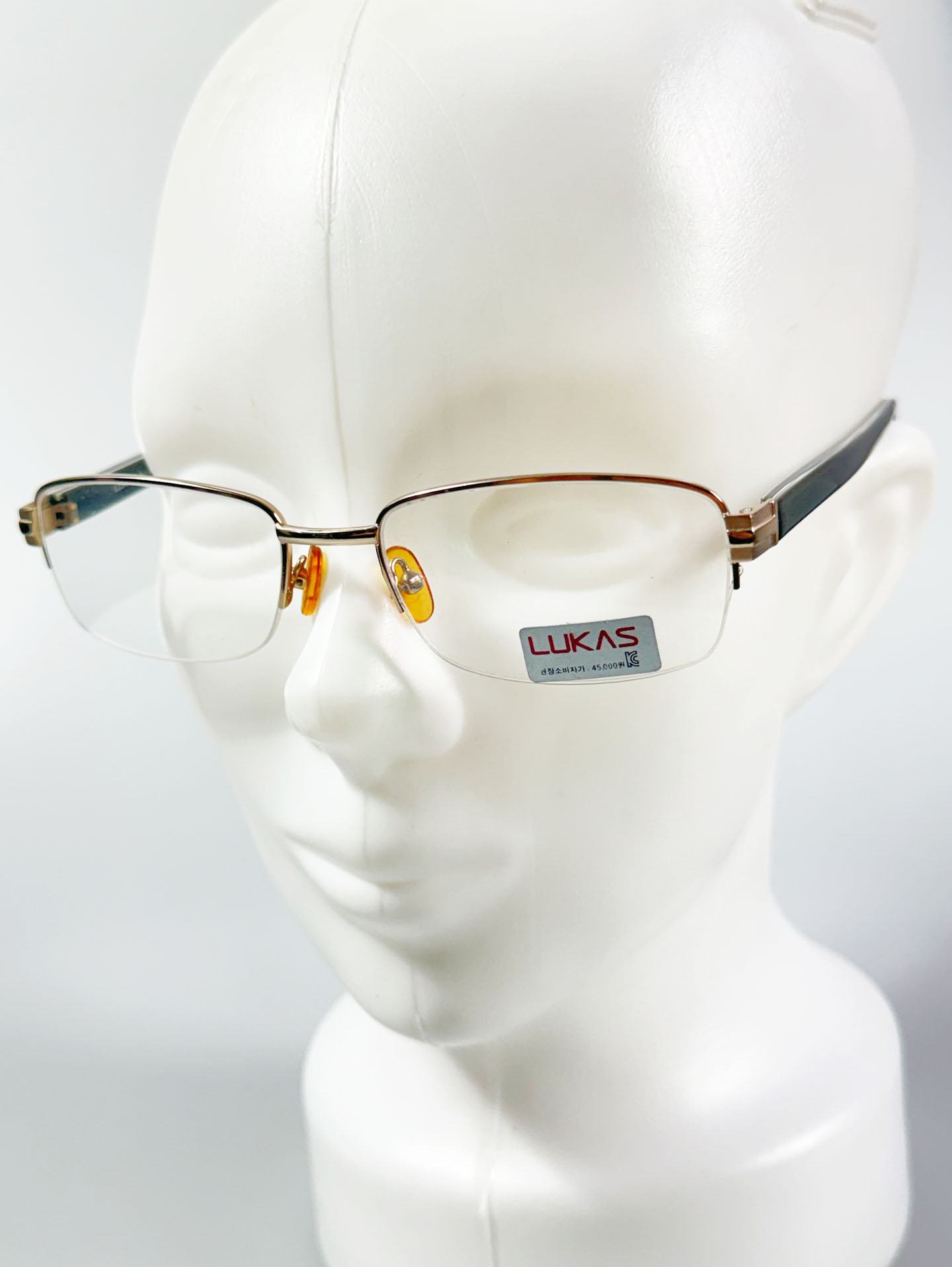 LUKAS Paris Gold Square Half-Rim Metal Glasses