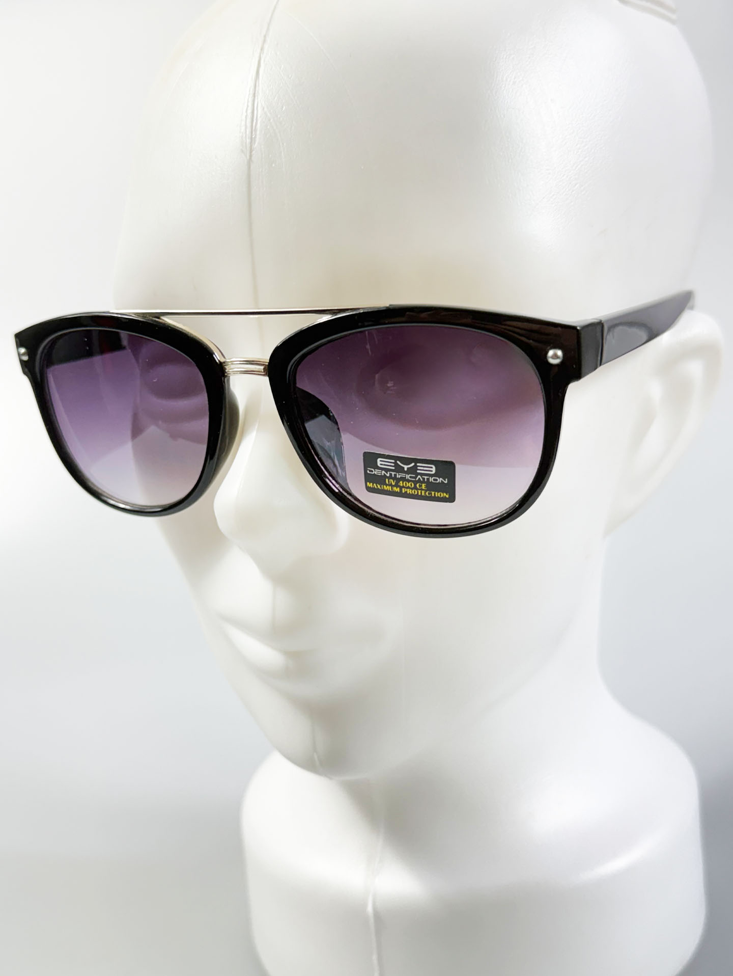 8EYED Black Two-Bridge Square Frame Sunglasses