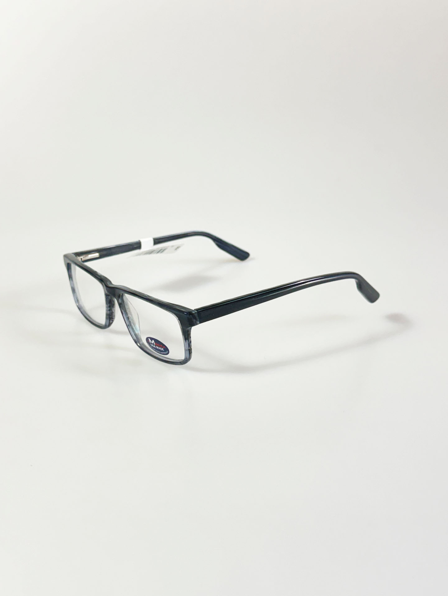 M AMERICA Smoke Blue Marble Bold Square Glasses
