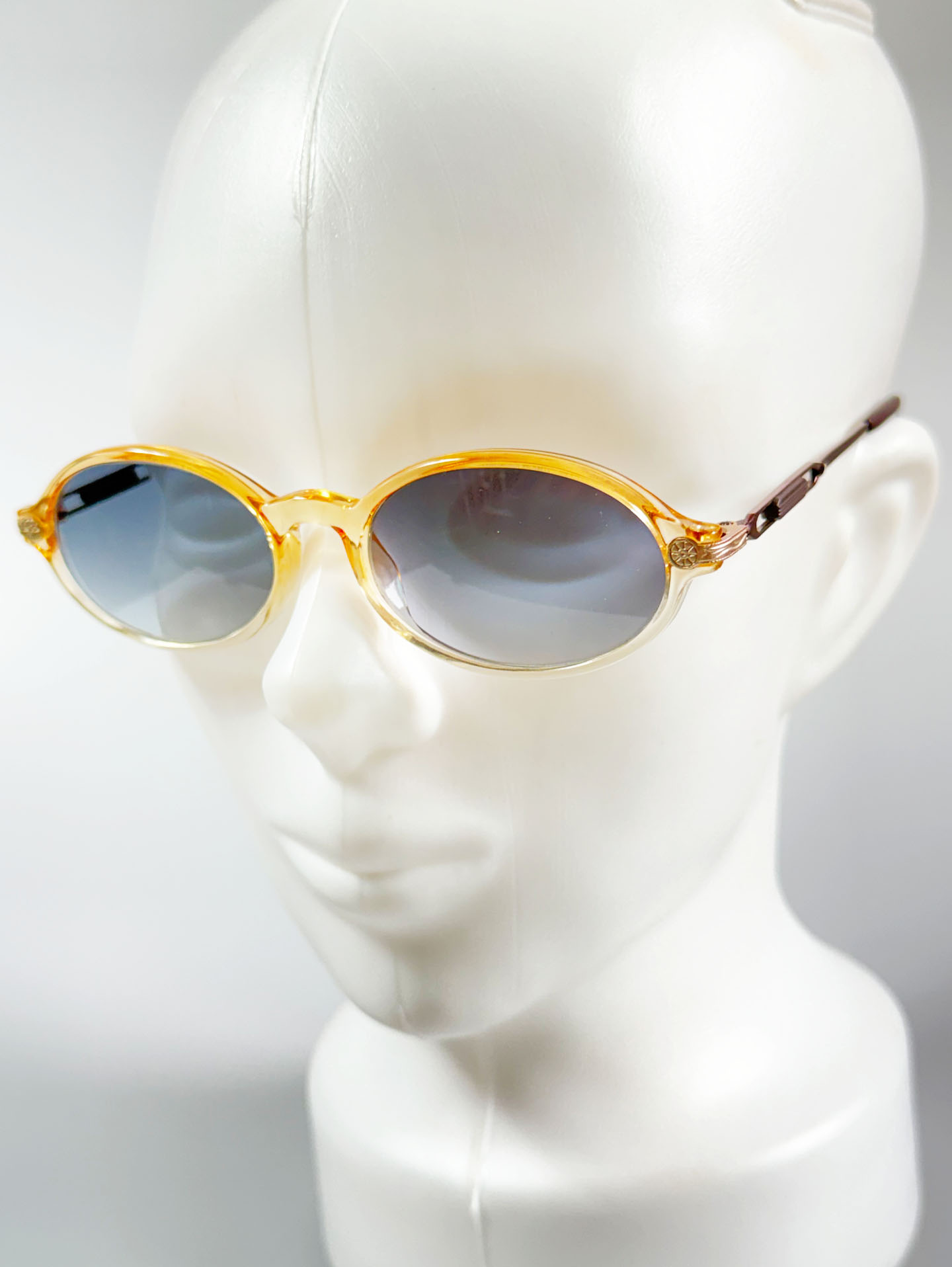 90's EBALITE Amber Clear Oval Combination Frame Sunglasses