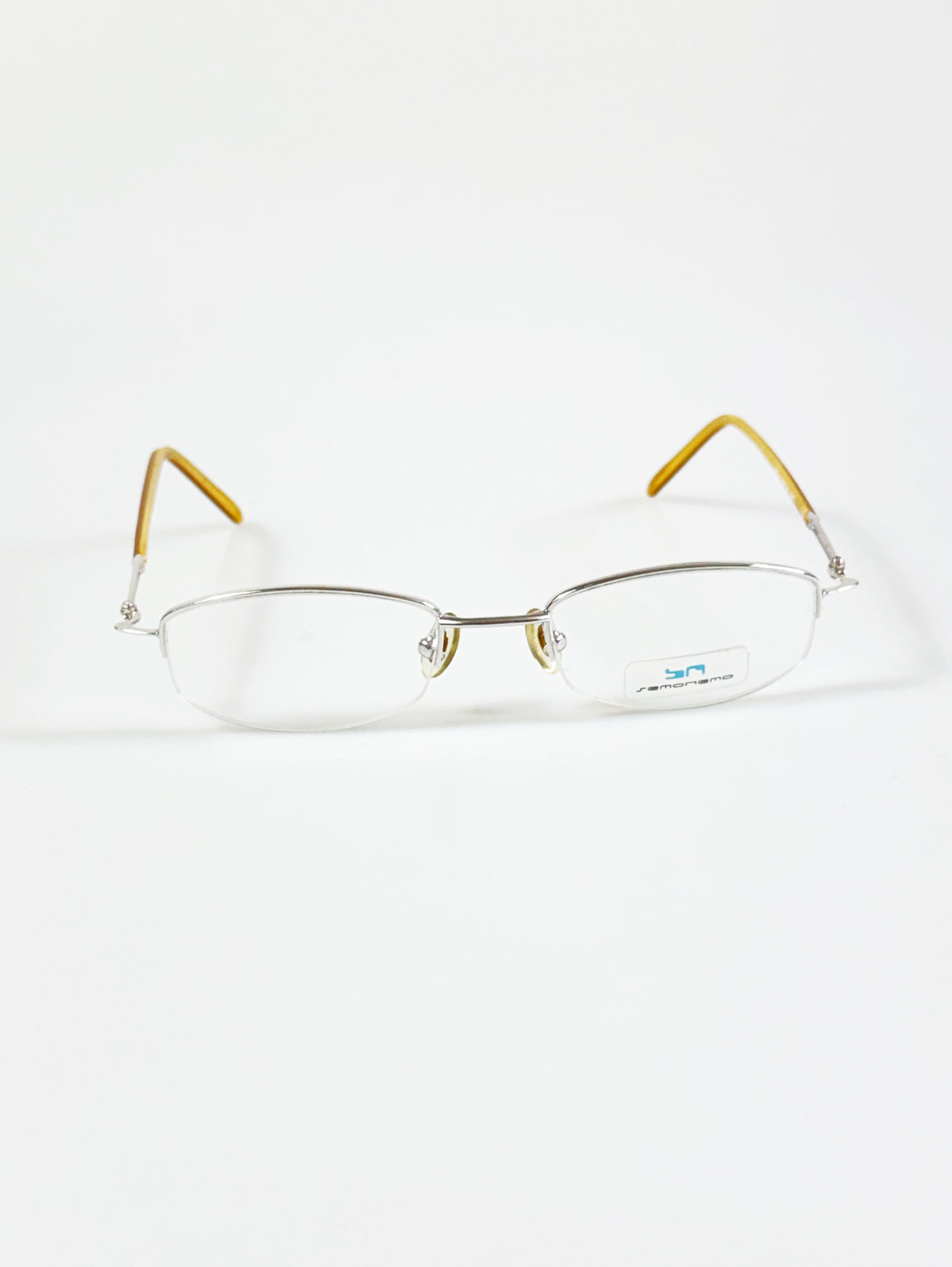 SEMONEMO Eyewear Silver Square Half-Rim Metal Glasses
