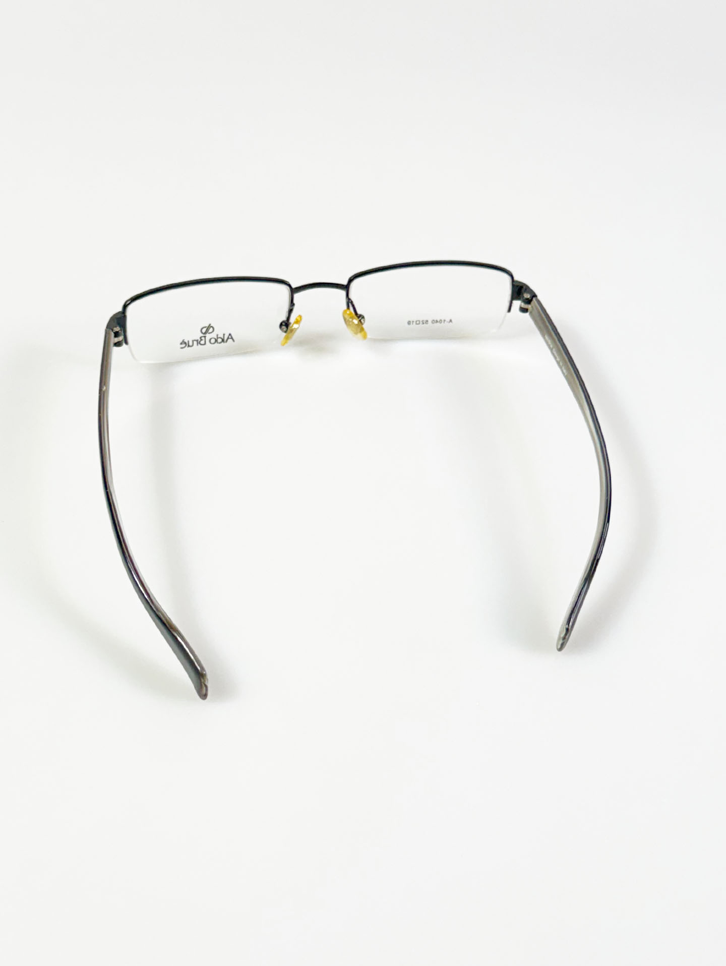 Aldo Brue Black Square Half-Rim Metal Glasses