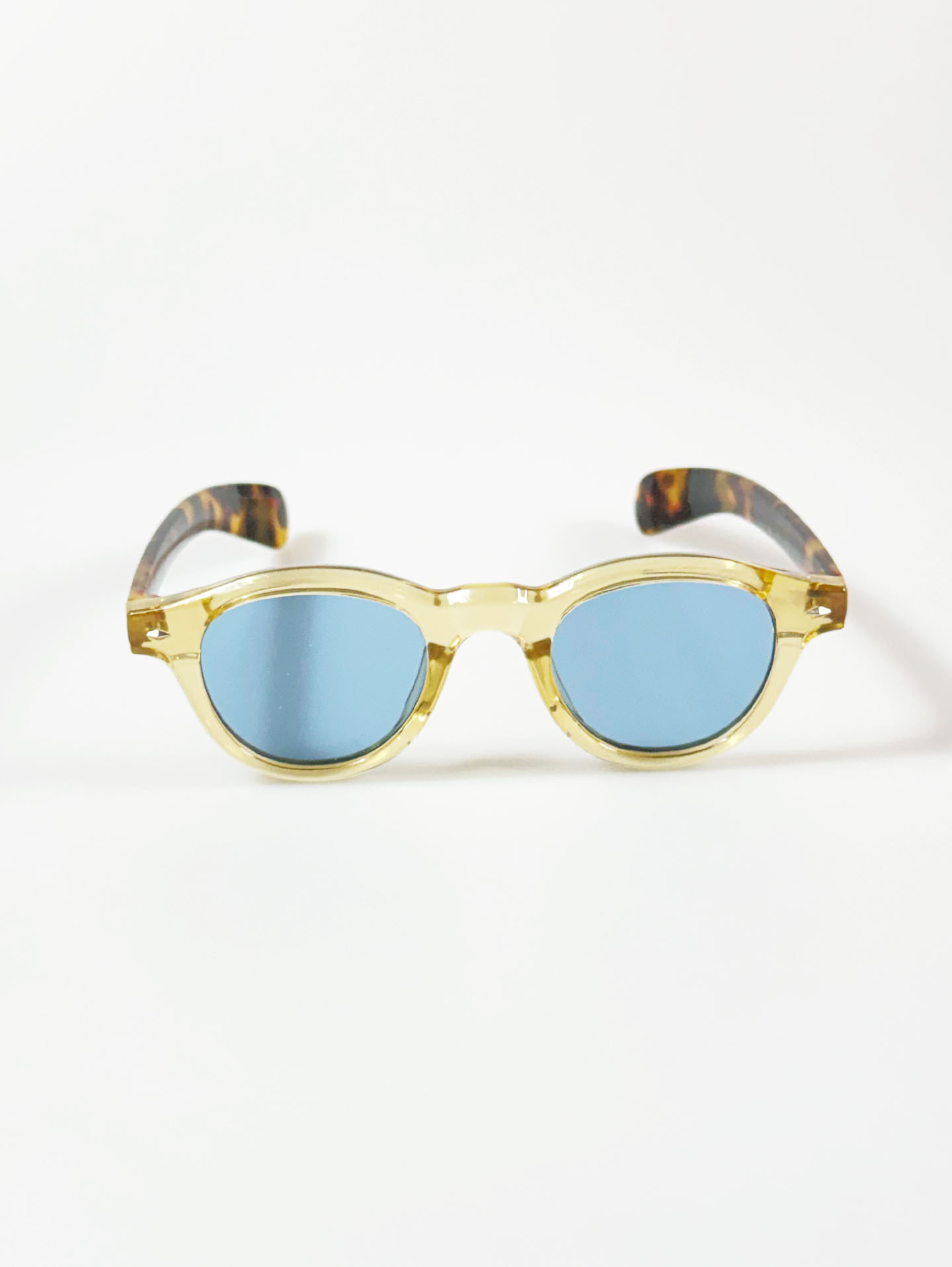 Clear Amber Bold Round Tinted Sunglasses