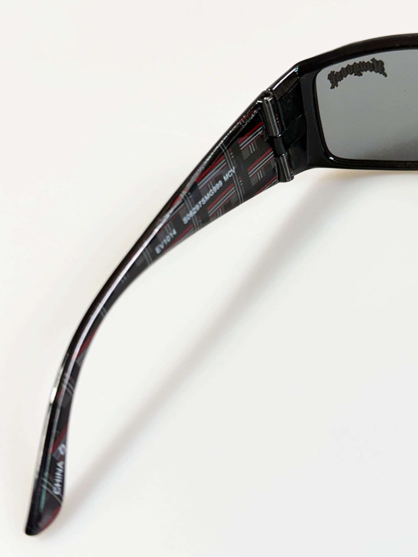 90's MONGOOSE Black Wraparound Splash Graphic Sunglasses