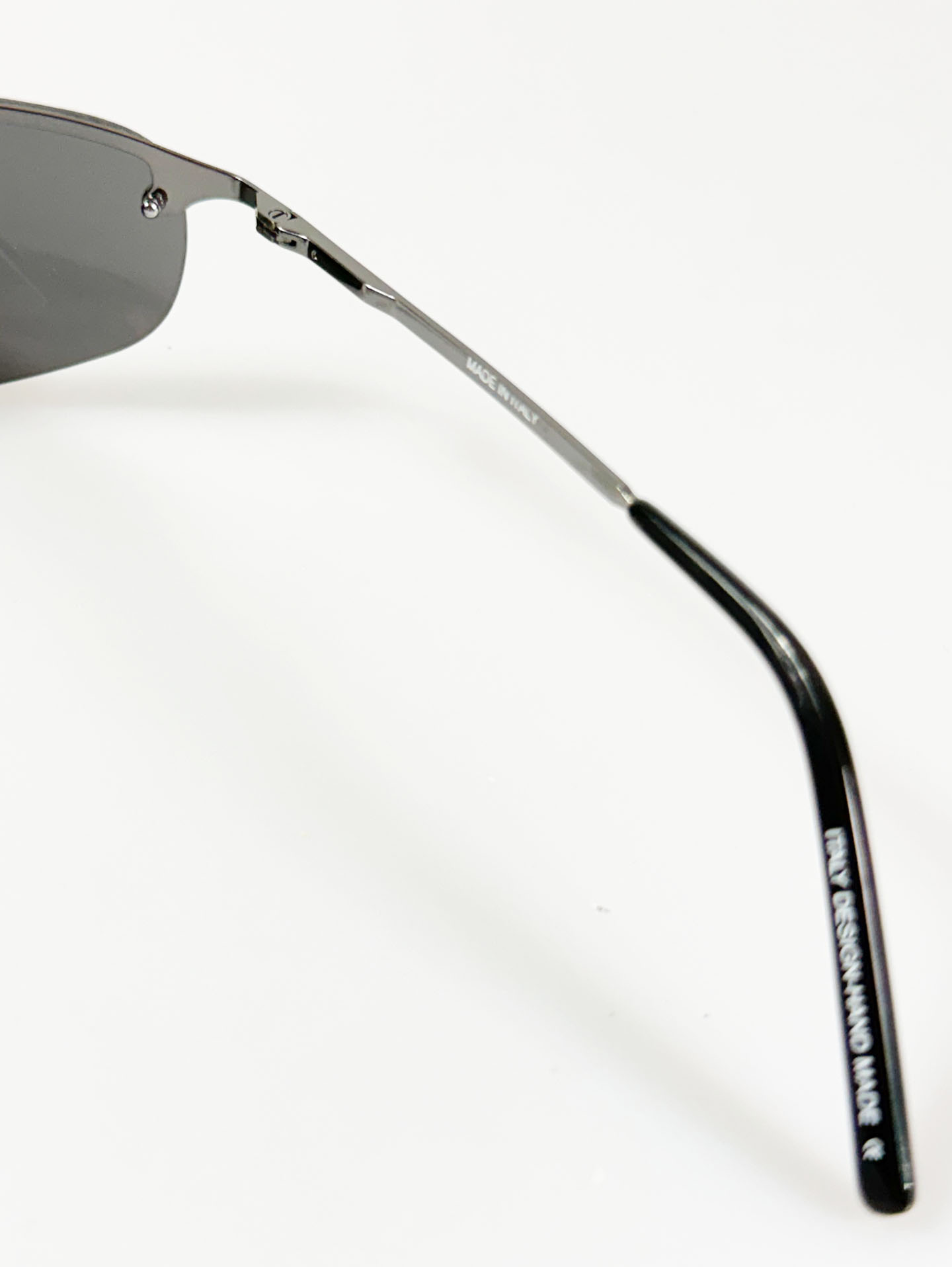NUDOS Two-Bridge Rimless Wrap Metal Sunglasses