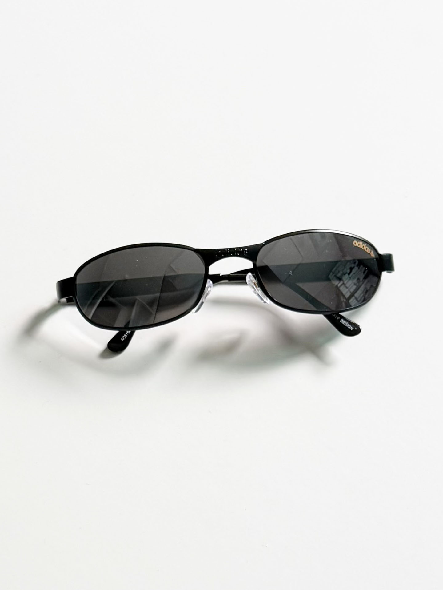 Adidas Black Slim Oval Metal Sunglasses