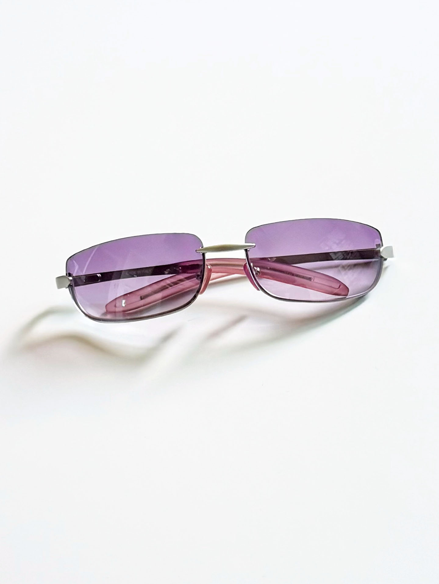 Silver Rimless Square Metal Tint Sunglasses