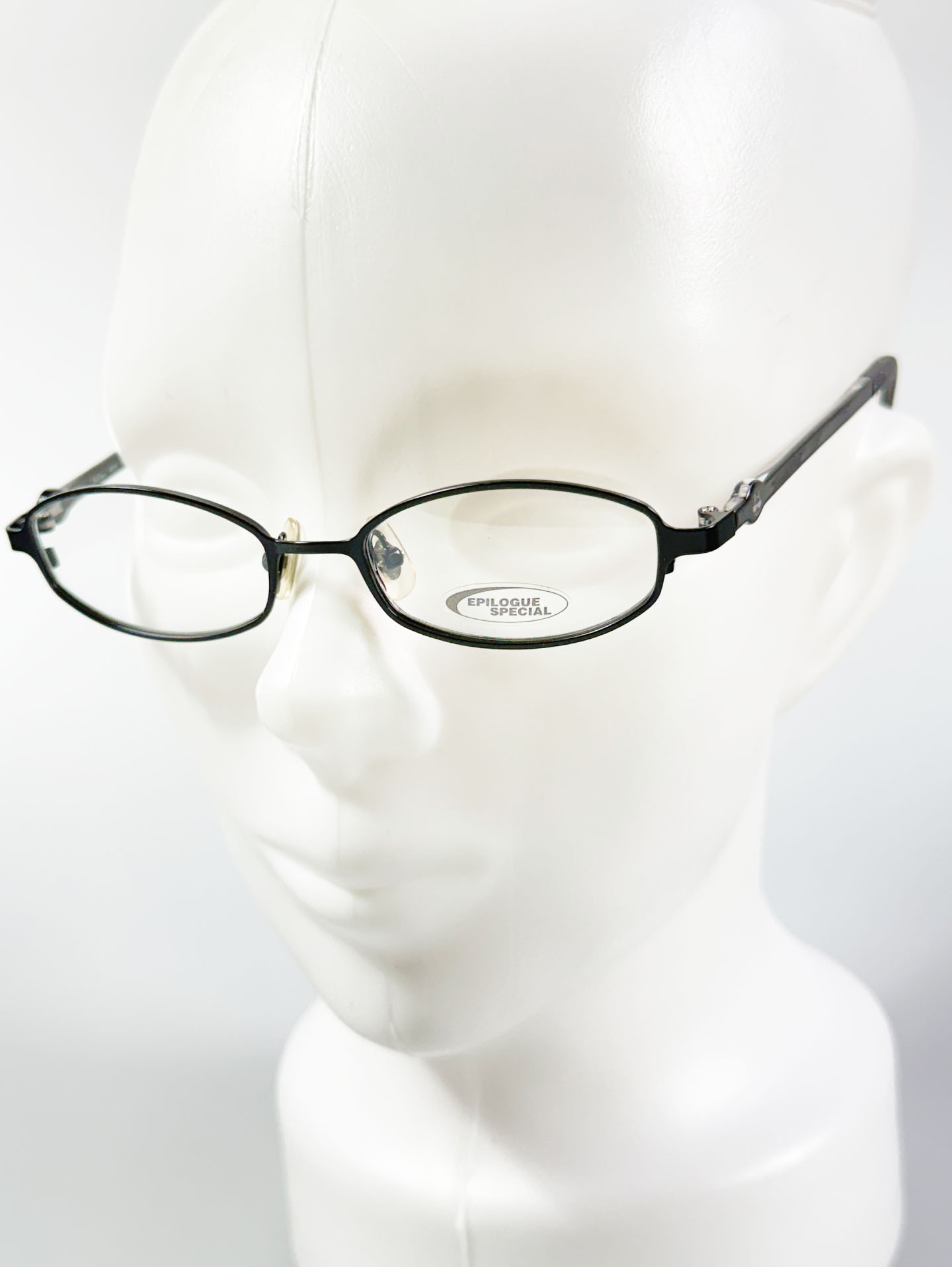 EPILOGUE Black Slim Oval Metal Glasses